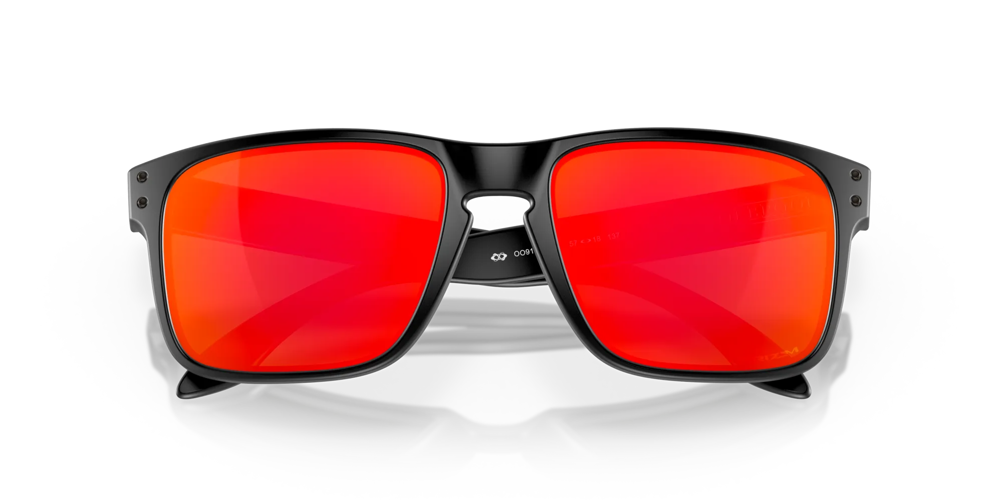 Oakley OO9102 HOLBROOK 9102E2 Occhiali da sole O_Matter Nero Rosso Squadrata Normale Prizm - immagine 2