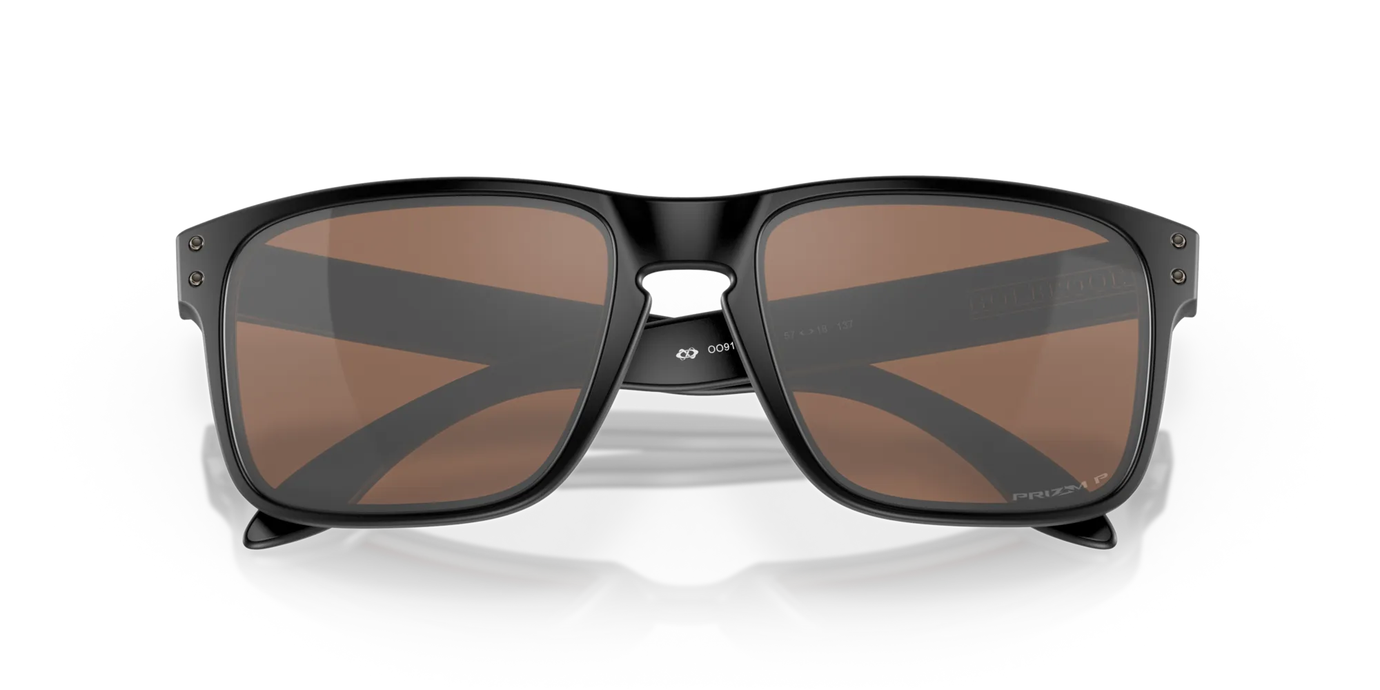 Oakley OO9102 HOLBROOK 9102D7 Occhiali da sole O_Matter Nero Marrone Squadrata Polarizzata Prizm - immagine 2