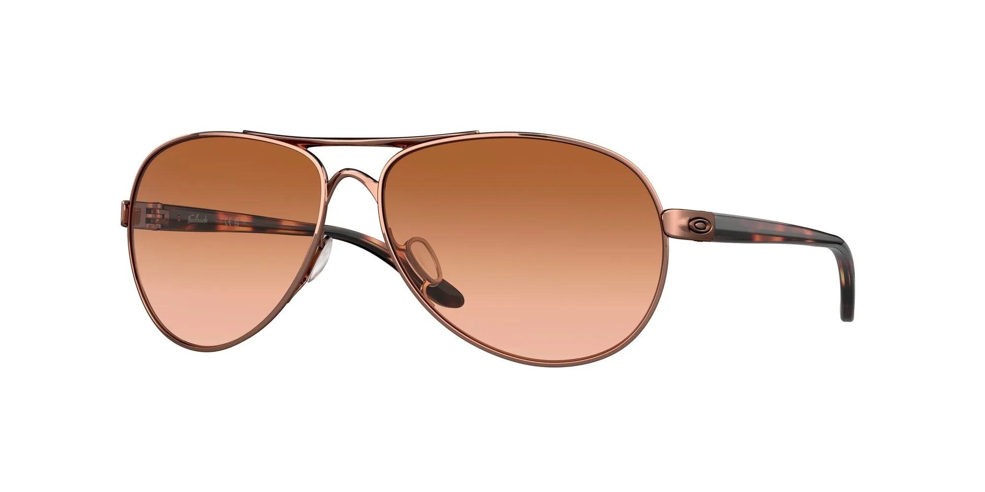 Oakley OO4079 FEEDBACK 407901 Occhiali da sole Metallo Oro Marrone Rotonda Normale Sfumata - immagine 1