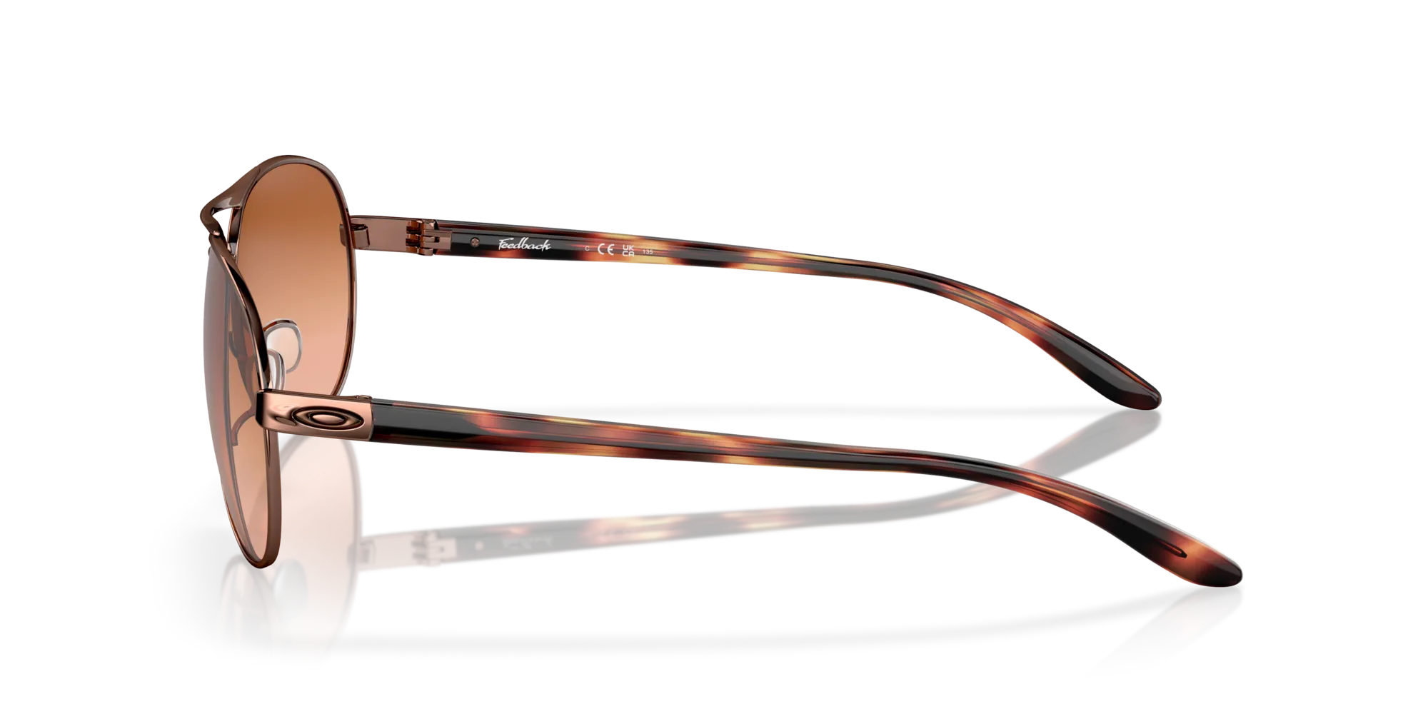 Oakley OO4079 FEEDBACK 407901 Occhiali da sole Metallo Oro Marrone Rotonda Normale Sfumata - immagine 4