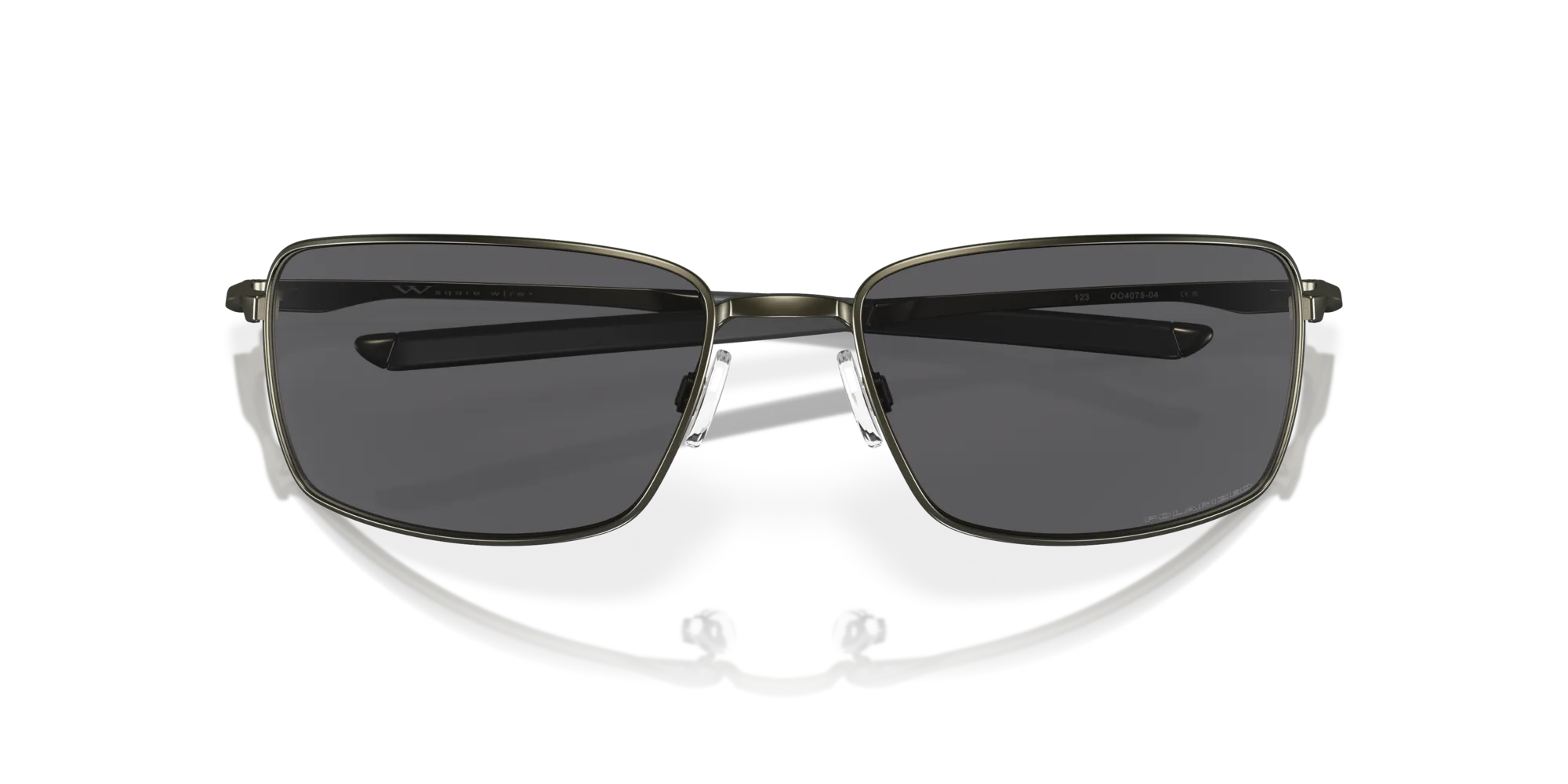Oakley OO4075 SQUARE WIRE 407504 Occhiali da sole Metallo Nero Grigio Squadrata Polarizzata Prizm - immagine 2