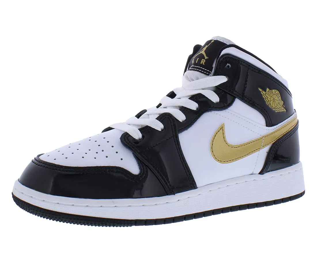 Jordan 1 Mid Se GS - Scarpe da Fitness Uomo, Multicolore (Black/Metallic Gold/White 000), 38.5 EU - immagine 1