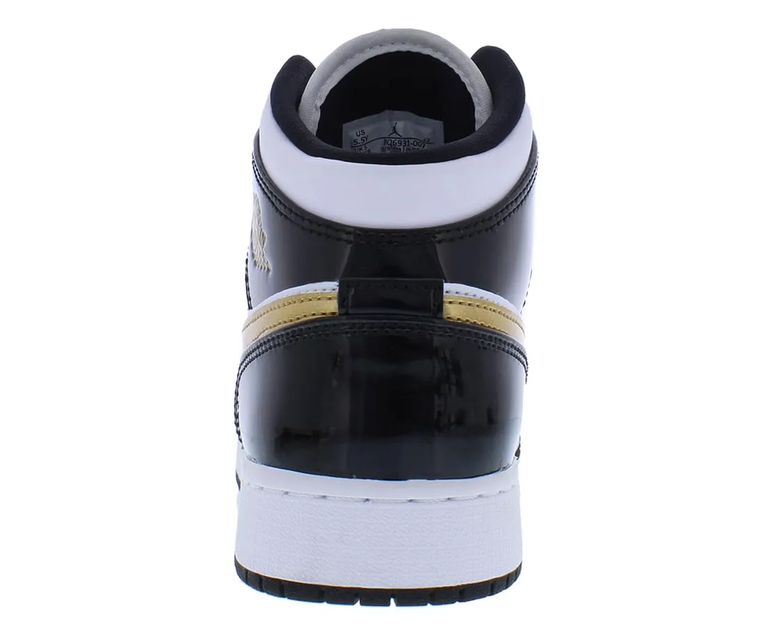 Jordan 1 Mid Se GS - Scarpe da Fitness Uomo, Multicolore (Black/Metallic Gold/White 000), 38.5 EU - immagine 3
