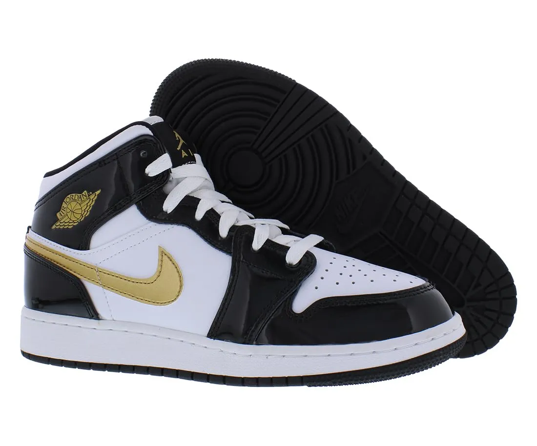 Jordan 1 Mid Se GS - Scarpe da Fitness Uomo, Multicolore (Black/Metallic Gold/White 000), 38.5 EU - immagine 4
