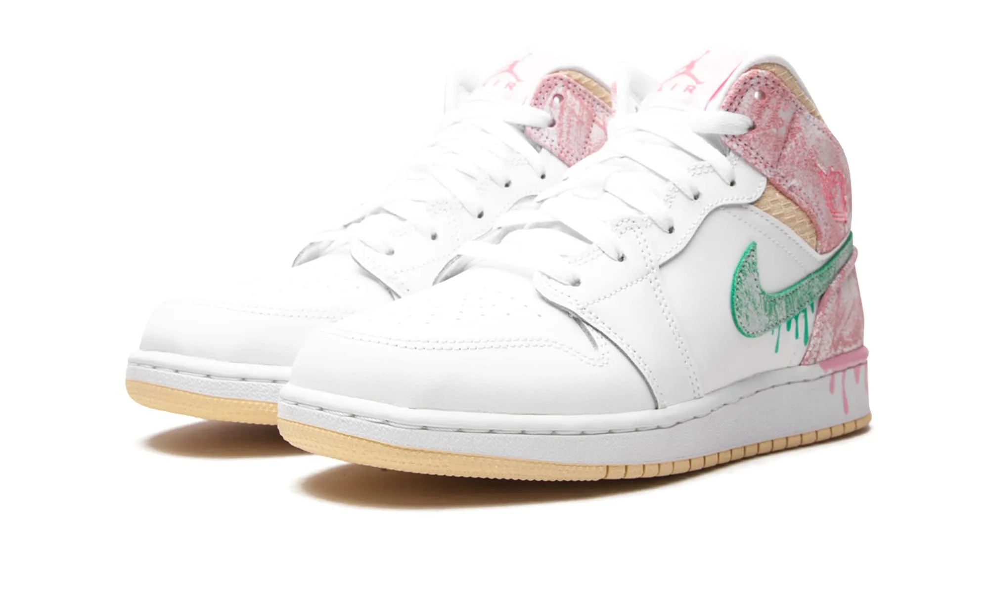 Jordan Preschool 1 Mid SE PS DD1667 100 Ice Cream – Taglie, bianco/verde Glow-artic Punch, 4.5 Big Kid - immagine 2