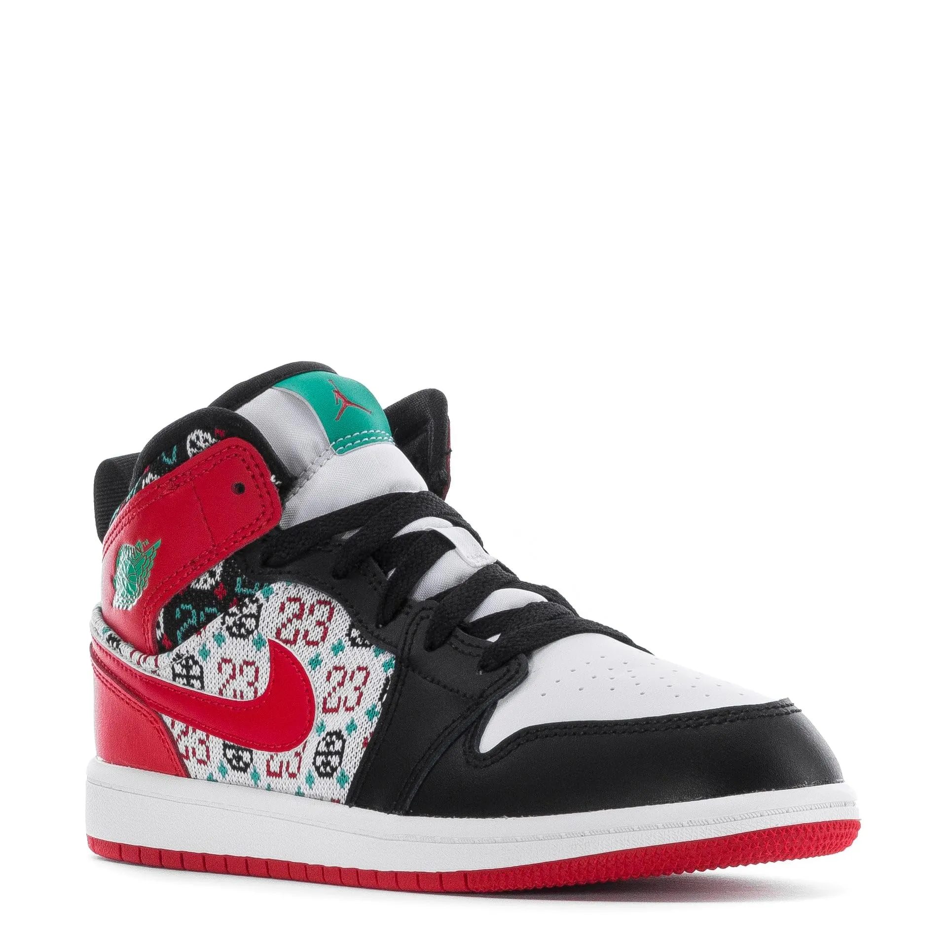 Nike Jordan 640734 Scarpe da basket per bambini Preschool 1 Mid, Bianco Rosso Universitario Nero, 11.5 - immagine 2