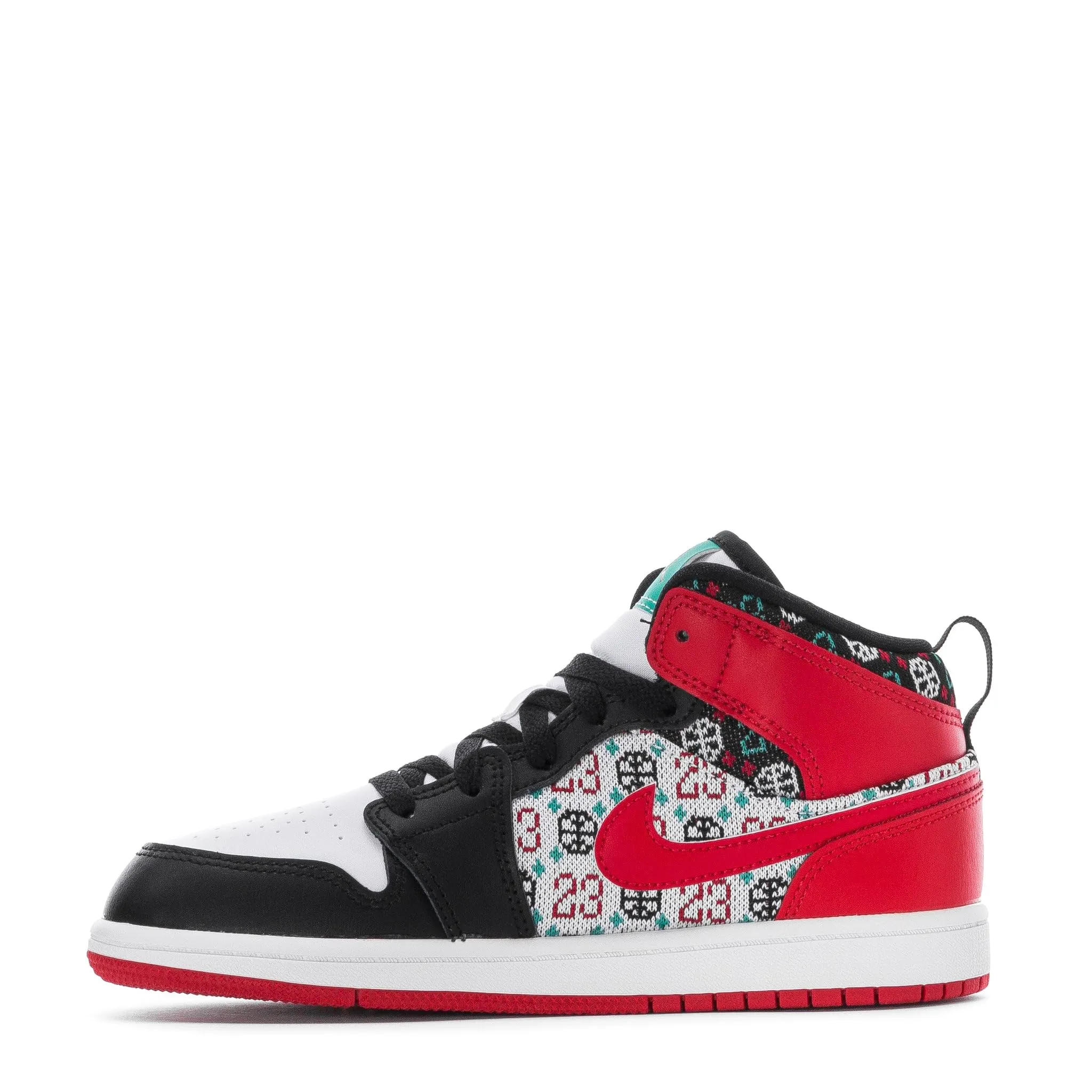 Nike Jordan 640734 Scarpe da basket per bambini Preschool 1 Mid, Bianco Rosso Universitario Nero, 11.5 - immagine 3