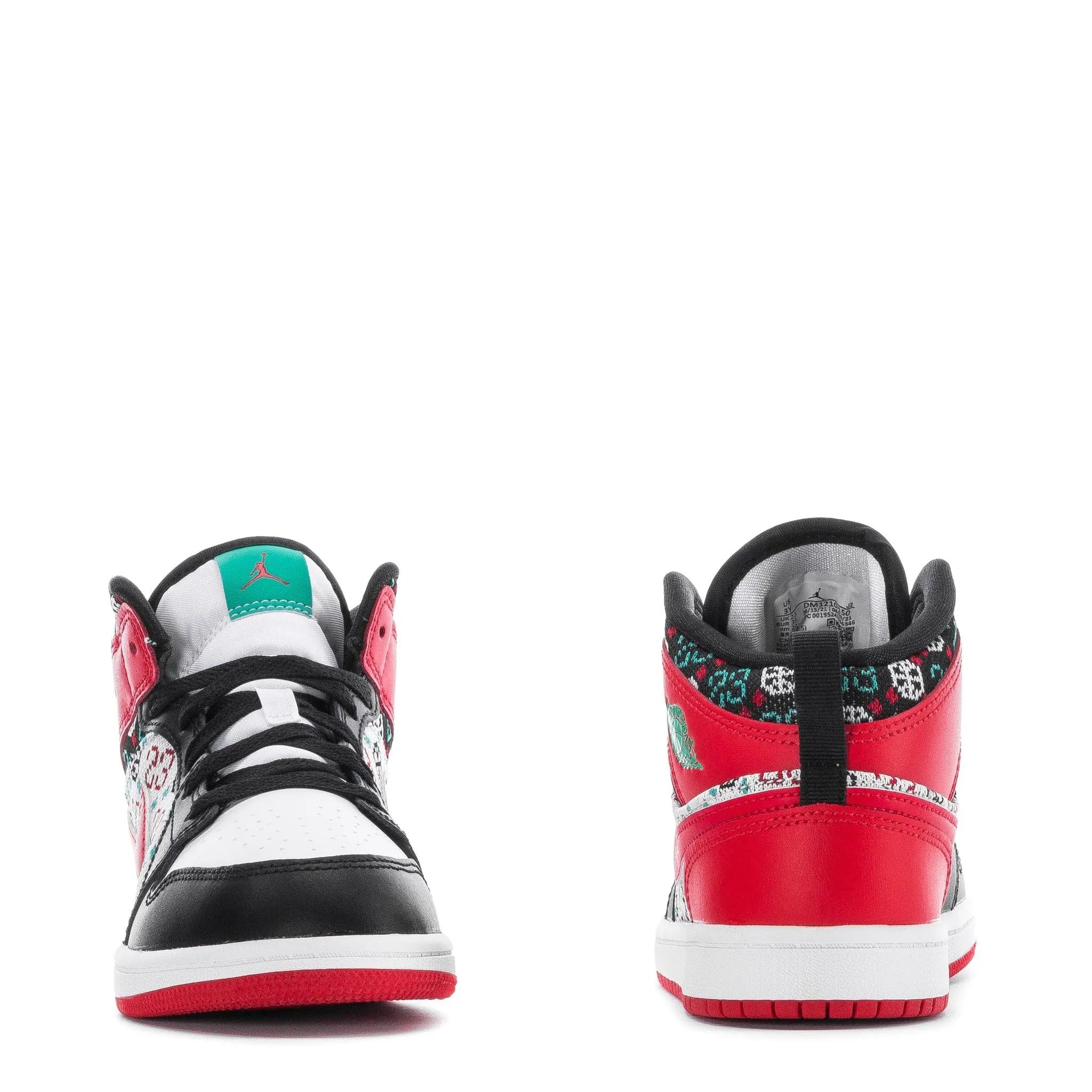 Nike Jordan 640734 Scarpe da basket per bambini Preschool 1 Mid, Bianco Rosso Universitario Nero, 11.5 - immagine 4