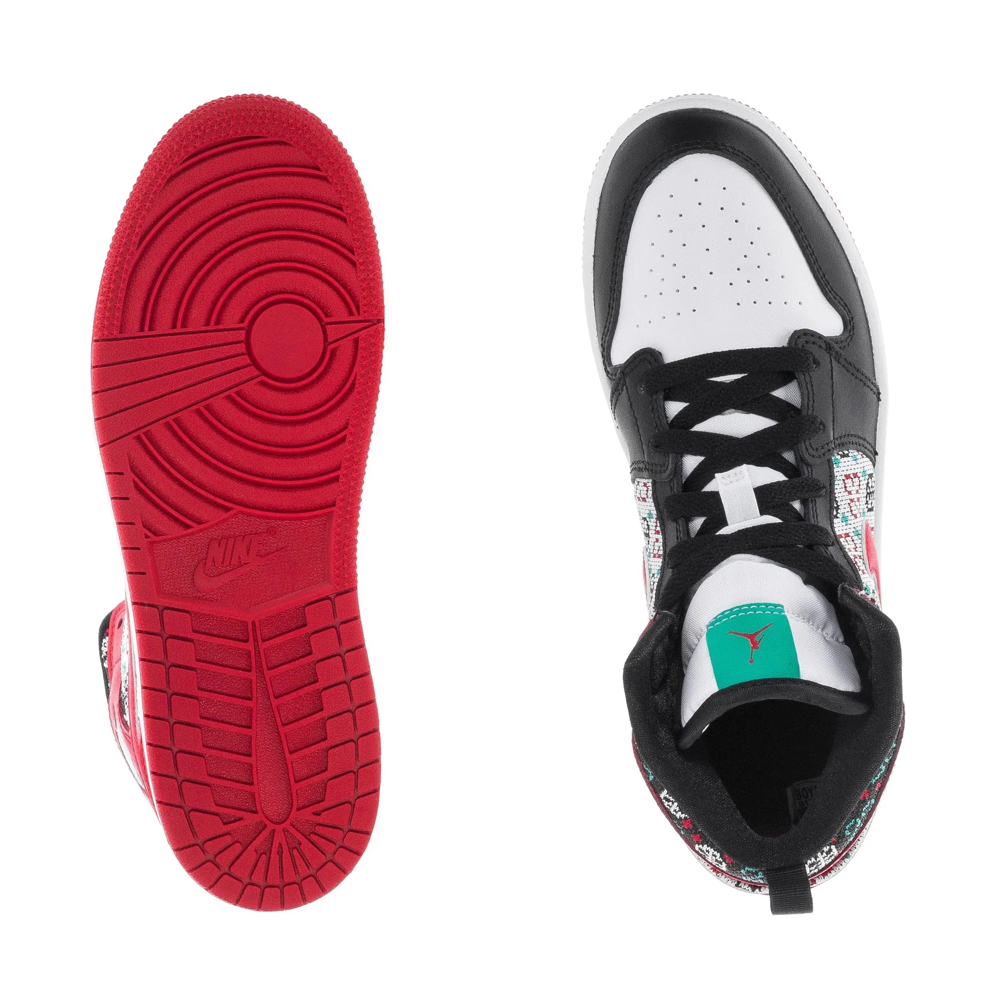 Nike Jordan 640734 Scarpe da basket per bambini Preschool 1 Mid, Bianco Rosso Universitario Nero, 11.5 - immagine 5