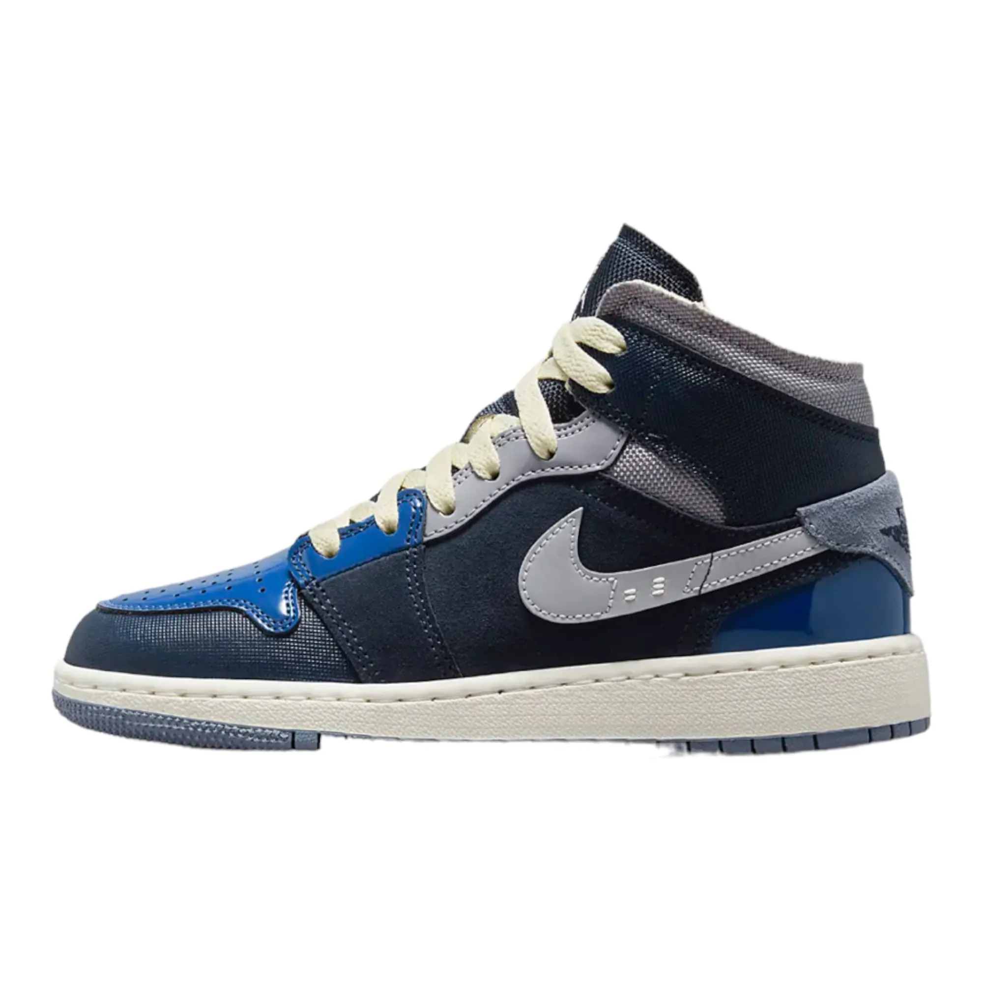 Nike Sneaker Air Jordan 1 Mid da bambino, Ossidiana/Bianco-Francese Blu, 6 Big Kid - immagine 1