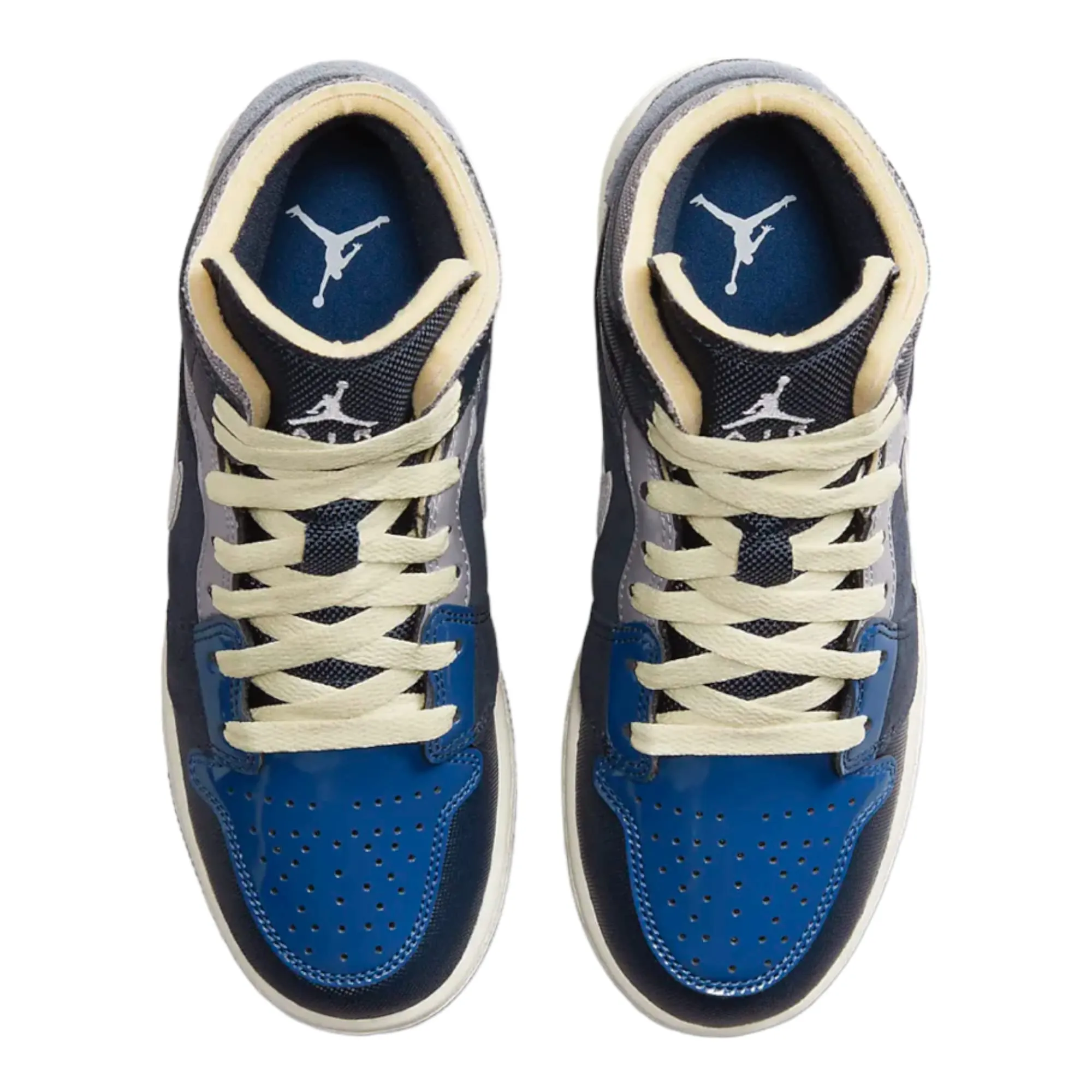 Nike Sneaker Air Jordan 1 Mid da bambino, Ossidiana/Bianco-Francese Blu, 6 Big Kid - immagine 4