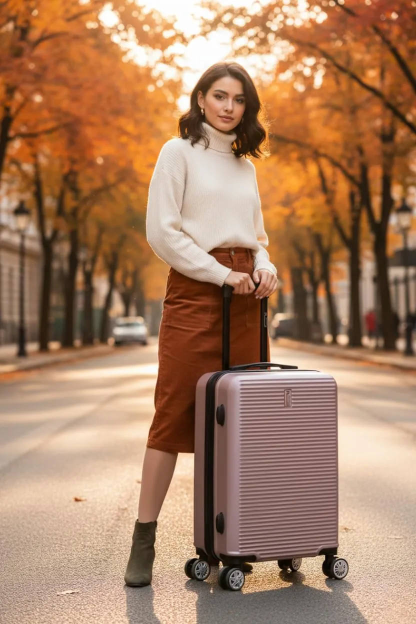 CELIMS - Bagaglio a Mano | Valigia 10 kg | Valigia Piccola | Trolley Piccolo | Approvato EasyJet, Ideale per Bambini e Adulti - Oro Rosa - immagine 3