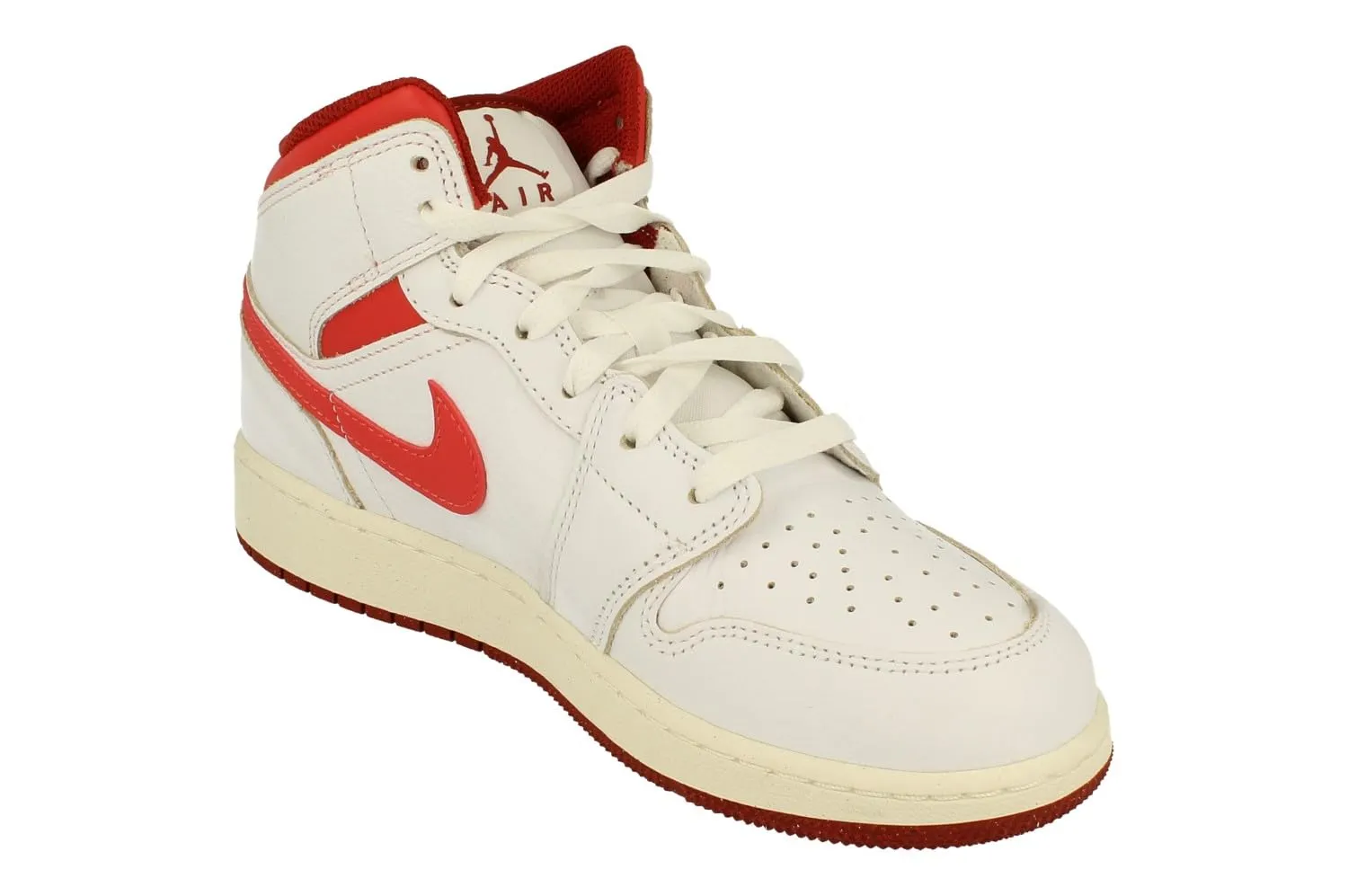 Jordan Big Kid's 1 Mid SE White/Lobster-Dune Red-Sail (FJ3464 160), White/Lobster-Dune Red-sail, 7 Big Kid - immagine 4
