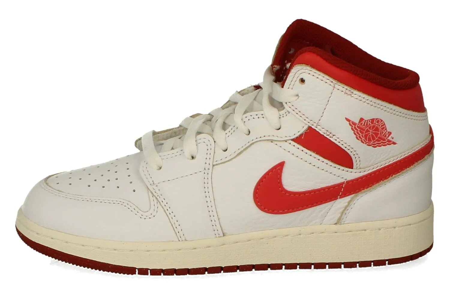 Jordan Big Kid's 1 Mid SE White/Lobster-Dune Red-Sail (FJ3464 160), White/Lobster-Dune Red-sail, 7 Big Kid - immagine 6