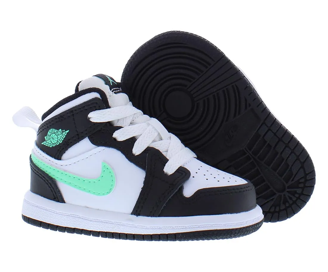 Jordan 1 Mid per bambini Bianco/Verde Glow-Nero (DQ8425 103), 8 US Toddler - immagine 2