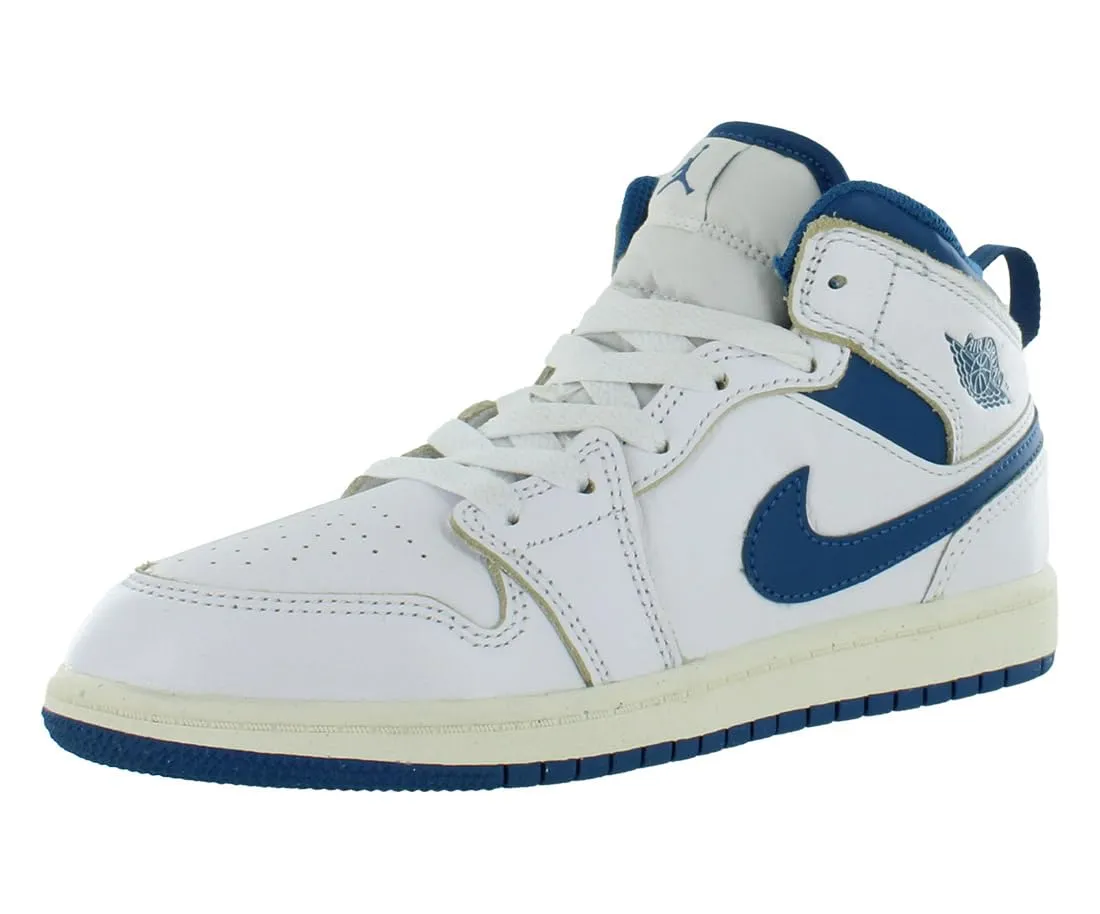 Jordan Little Kid's 1 Mid SE Bianco/Industrial Blue-Sail (FN7493 141), 28 EU - immagine 1