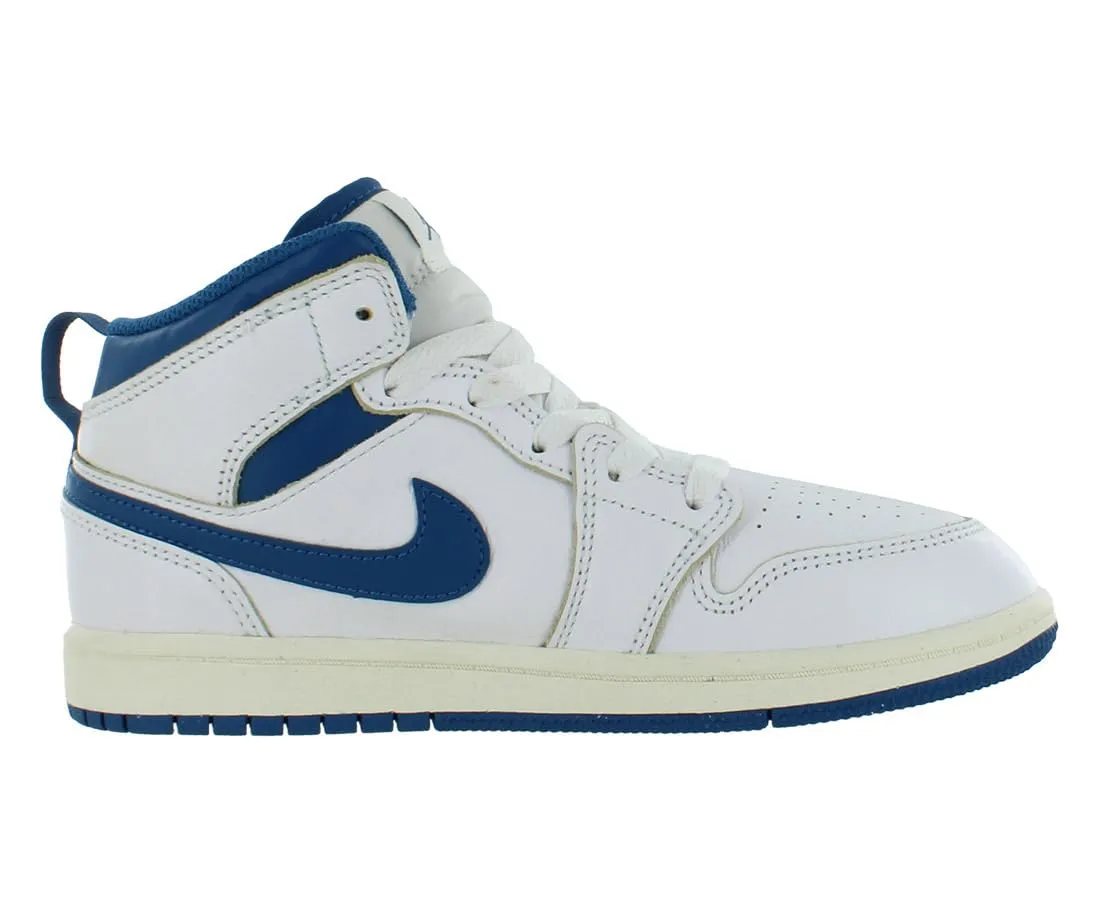 Jordan Little Kid's 1 Mid SE Bianco/Industrial Blue-Sail (FN7493 141), 10.5 Little Kid - immagine 2
