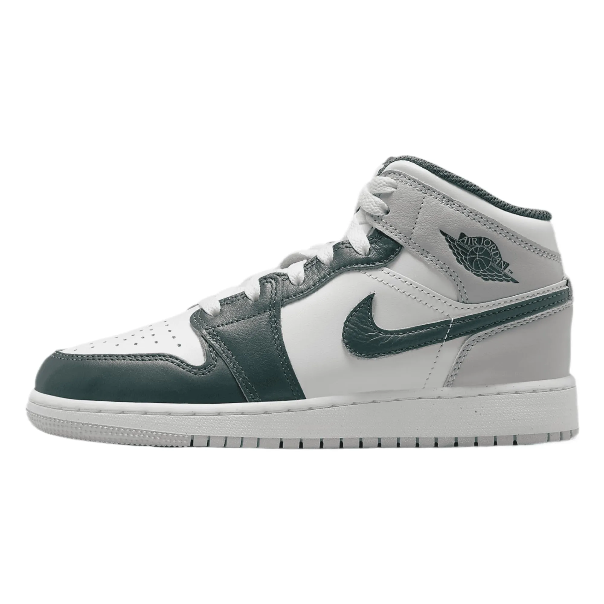 Nike Air Jordan 1 Mid SE (GS) (FQ8088-103, bianco/verde ossidato), Bianco Verde Ossido Grigio Neutro, 6.5 Big Kid - immagine 1