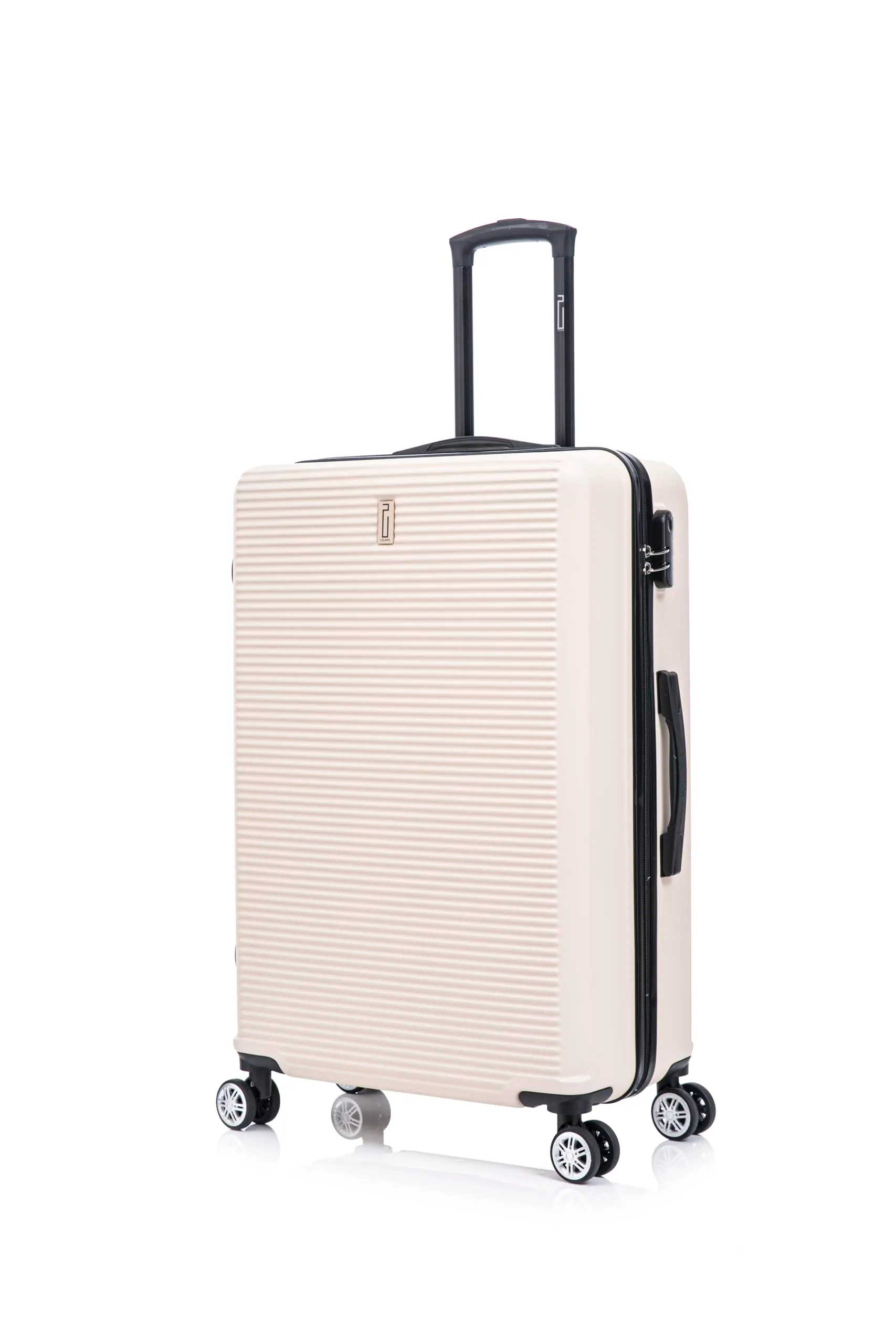 CELIMS - Valigia Grande 23 kg Rigida Leggera | Valigia da Stiva 75cm Donna | Lucchetto Integrato | ABS | Trolley Grande 75cm con 4 Ruote | Beige - immagine 1