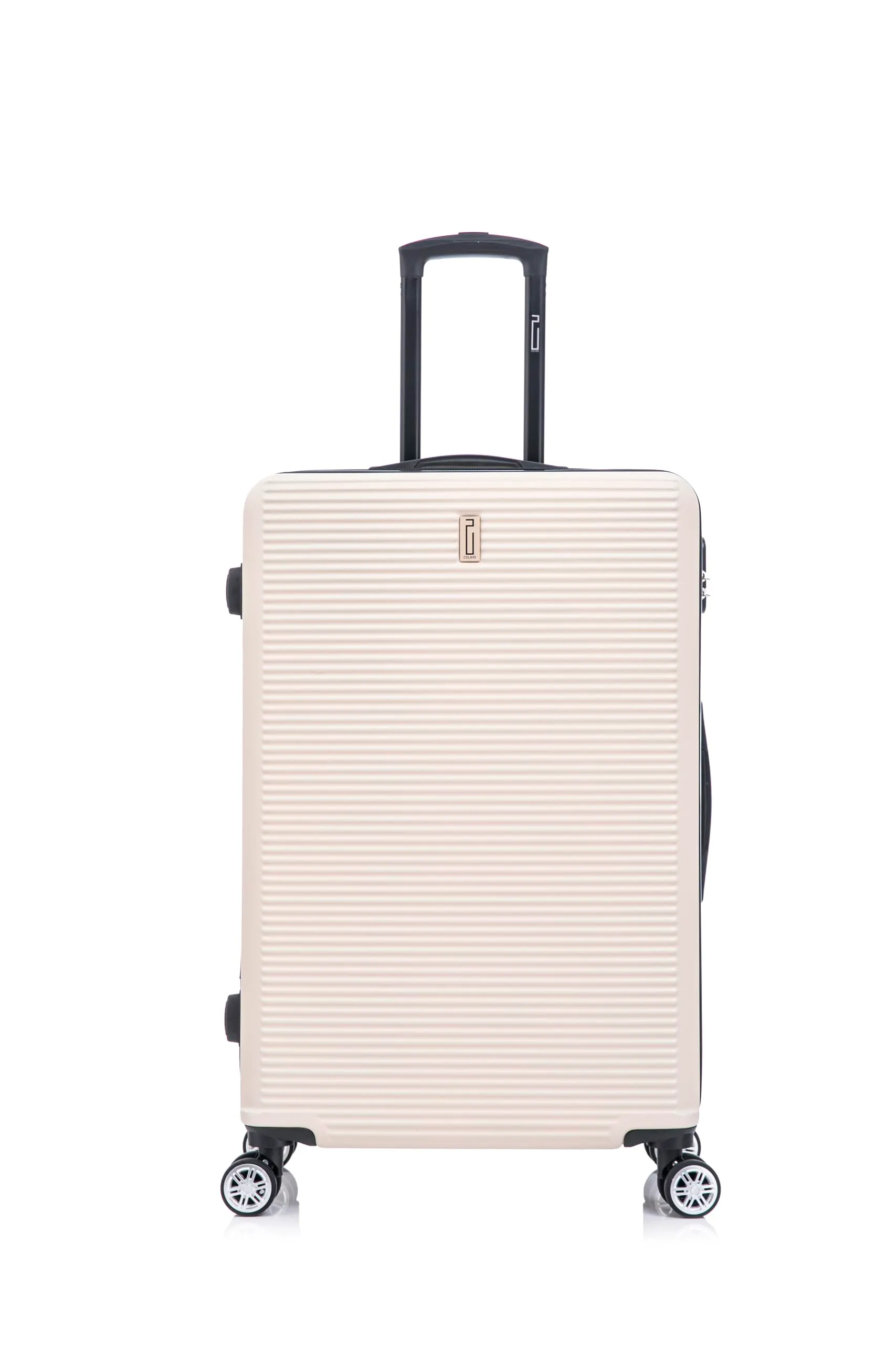 CELIMS - Valigia Grande 23 kg Rigida Leggera | Valigia da Stiva 75cm Donna | Lucchetto Integrato | ABS | Trolley Grande 75cm con 4 Ruote | Beige - immagine 5