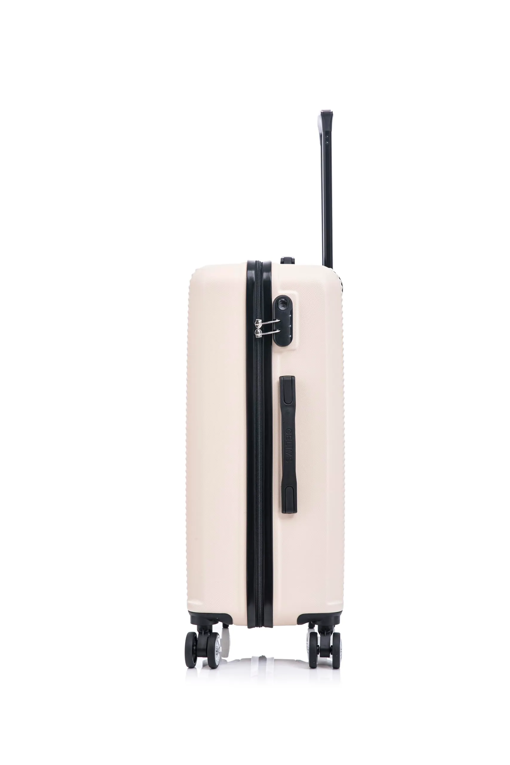 CELIMS - Valigia Grande 23 kg Rigida Leggera | Valigia da Stiva 75cm Donna | Lucchetto Integrato | ABS | Trolley Grande 75cm con 4 Ruote | Beige - immagine 8