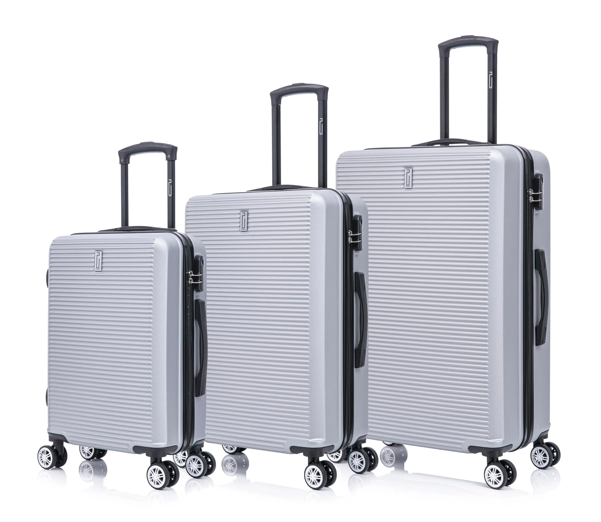 CELIMS Set Valigie 5 Pezzi - Valigia Grande 23 kg + Valigia Media + Valigie Bagaglio a Mano | Grigio - immagine 1