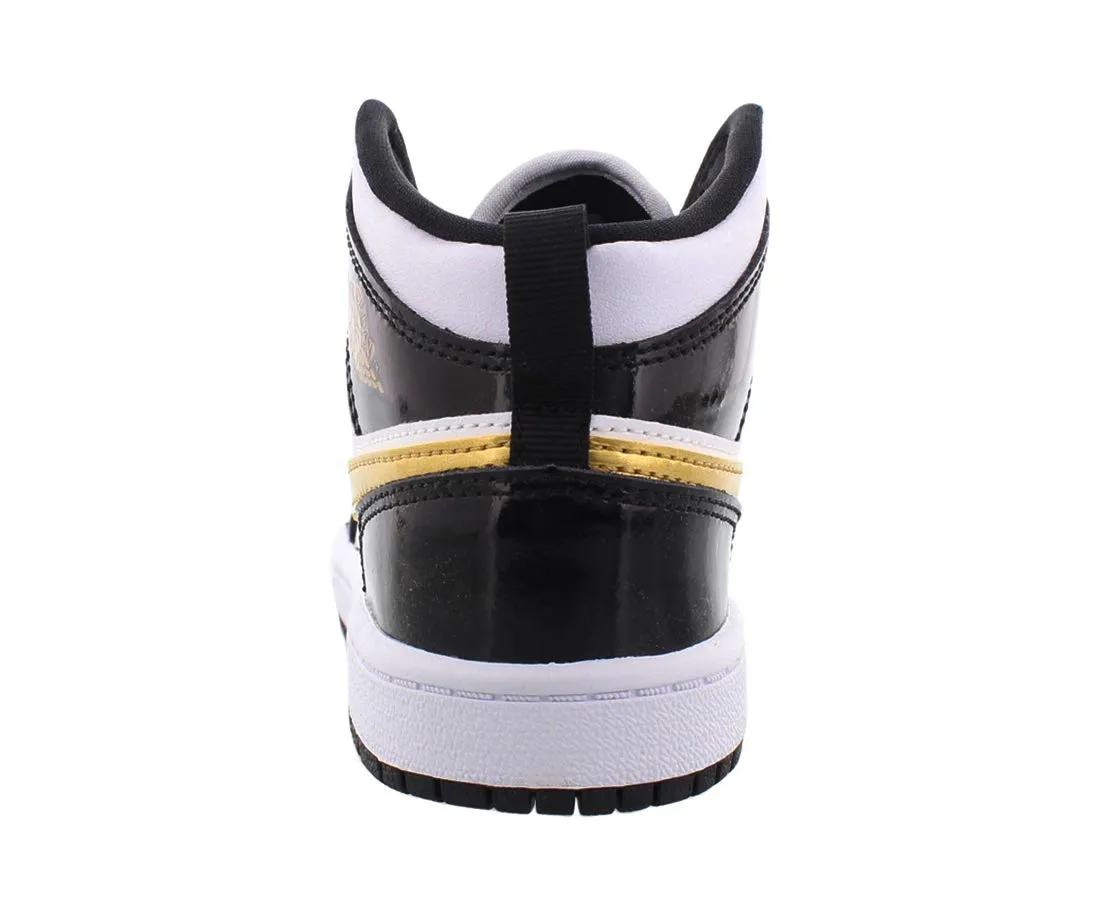 Jordan 1 Mid - Scarpe da bambino/bambino, nero/oro metallizzato, misura 38 - immagine 3