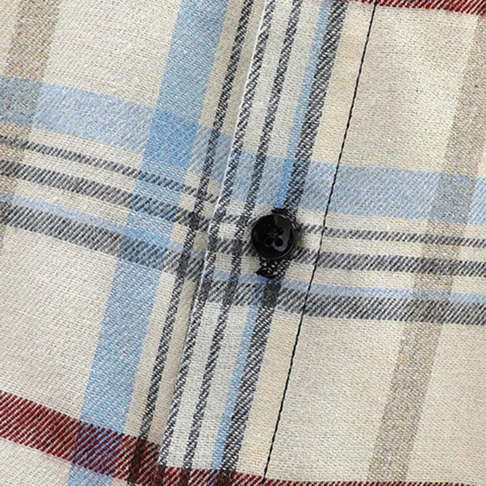 Mymyguoe - Camicia da lavoro da uomo a quadri, camicia da uomo per boscaiolo, camicia da tempo libero, a maniche lunghe, camicia a quadri, camicia con revers, camicia button down, camicia da uomo - immagine 6