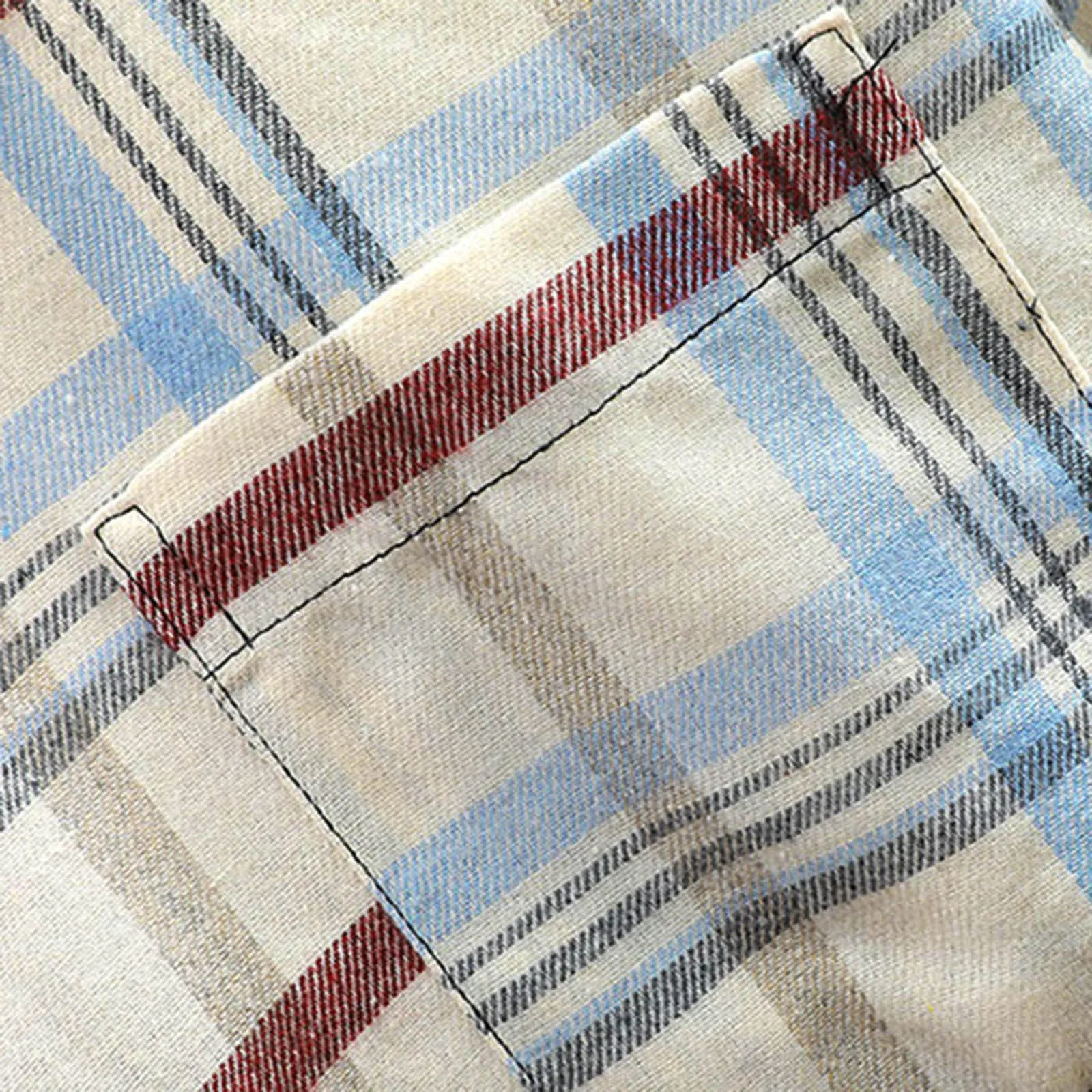 Mymyguoe - Camicia da lavoro da uomo, camicia a quadri da uomo, camicia da boscaiolo da uomo, camicia da tempo libero da uomo, camicia a maniche lunghe da uomo, camicia a quadri da uomo, camicia con - immagine 5