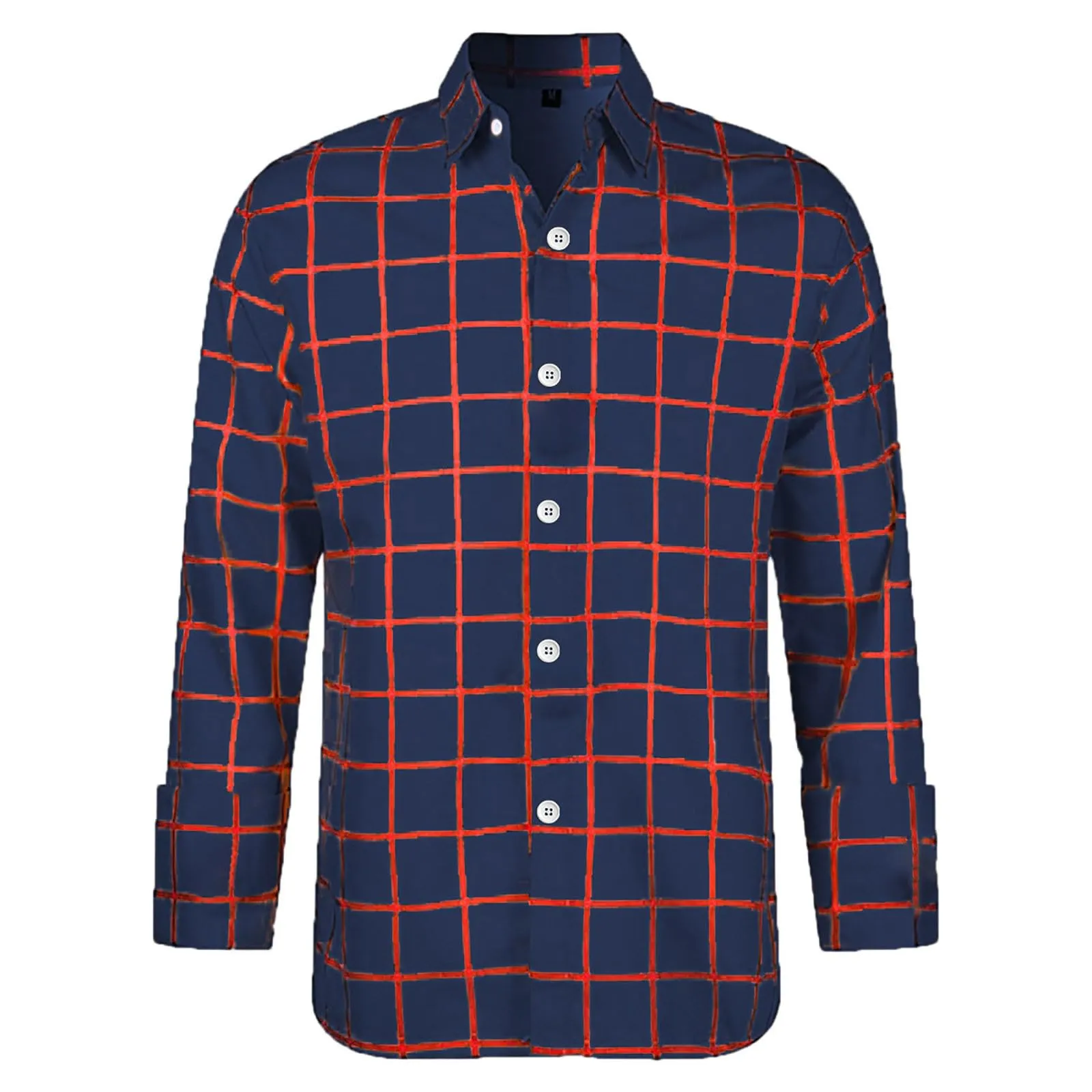 Mymyguoe - Camicia da uomo a quadri, camicia da uomo per boscaioli, camicia da uomo a maniche lunghe, camicia da uomo a quadri, camicia da uomo con revers, camicia da uomo a maniche lunghe, camicia da - immagine 2
