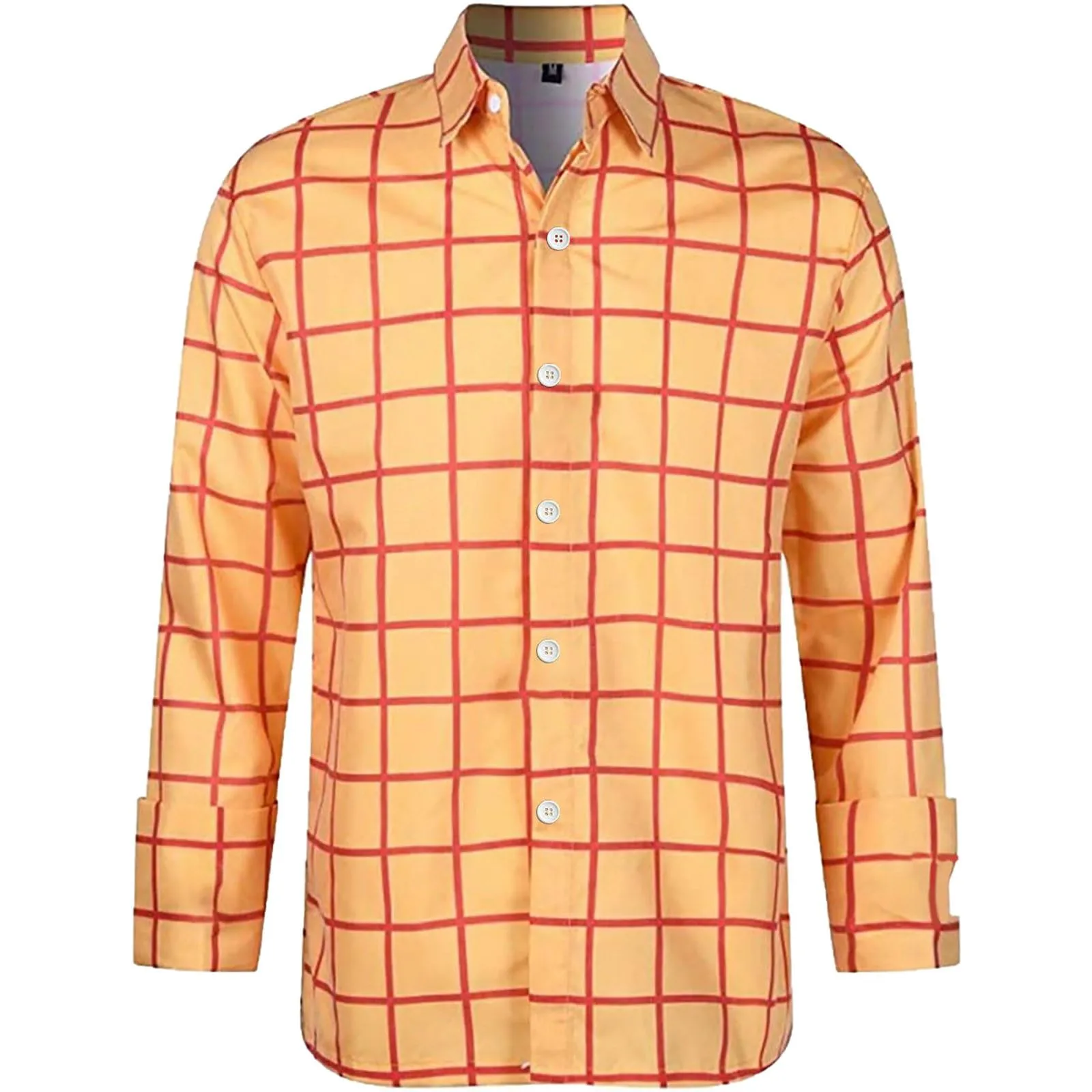 Mymyguoe - Camicia da lavoro da uomo a quadri, camicia da uomo da boscaiolo, camicia da tempo libero, longsleeve, camicia a maniche lunghe, camicia a quadri, camicia con revers, camicia button down - immagine 1