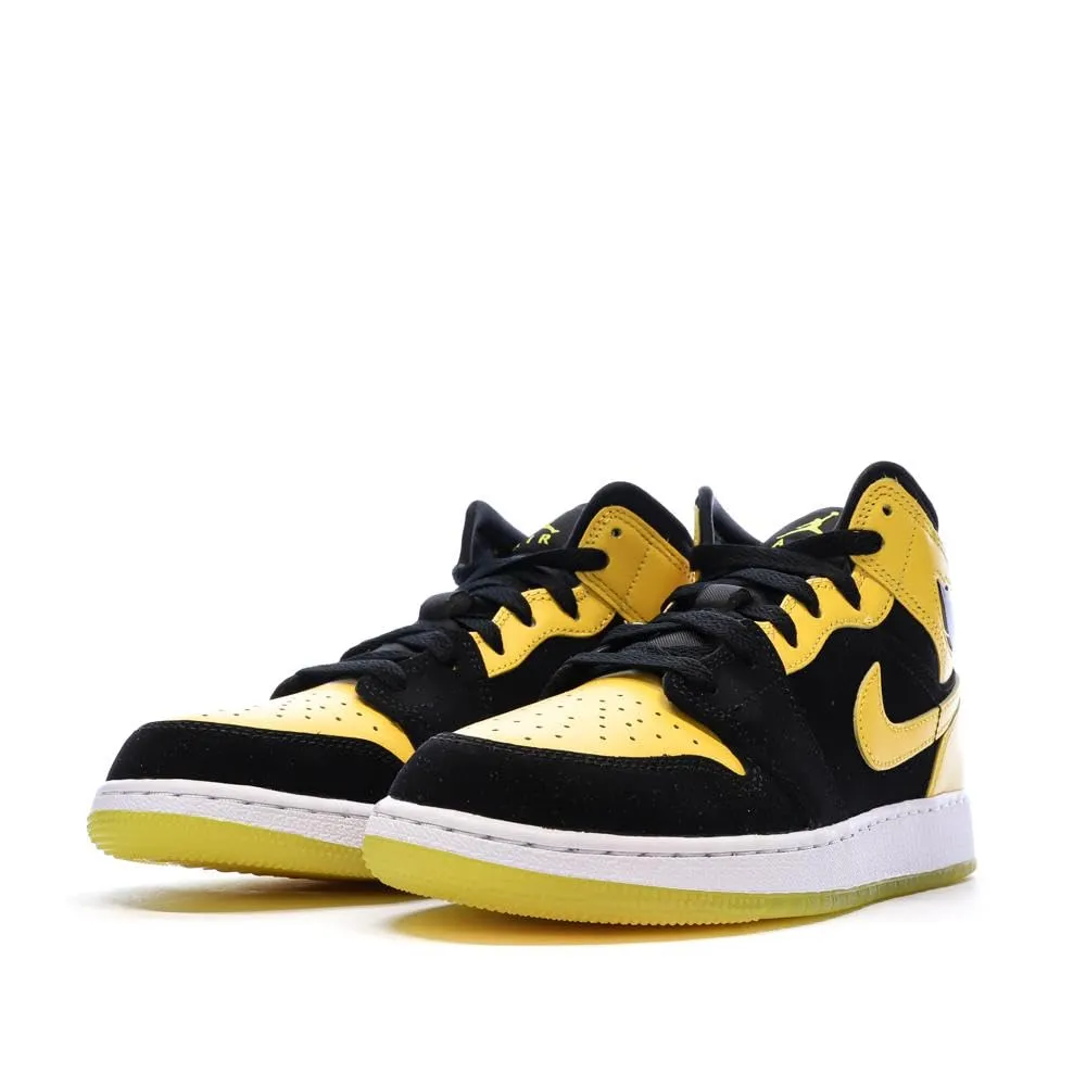 NIKE Scarpe Air Jordan 1 Mid Se (GS) Taglia 37.5 Codice HJ5940-071 Nero - immagine 6