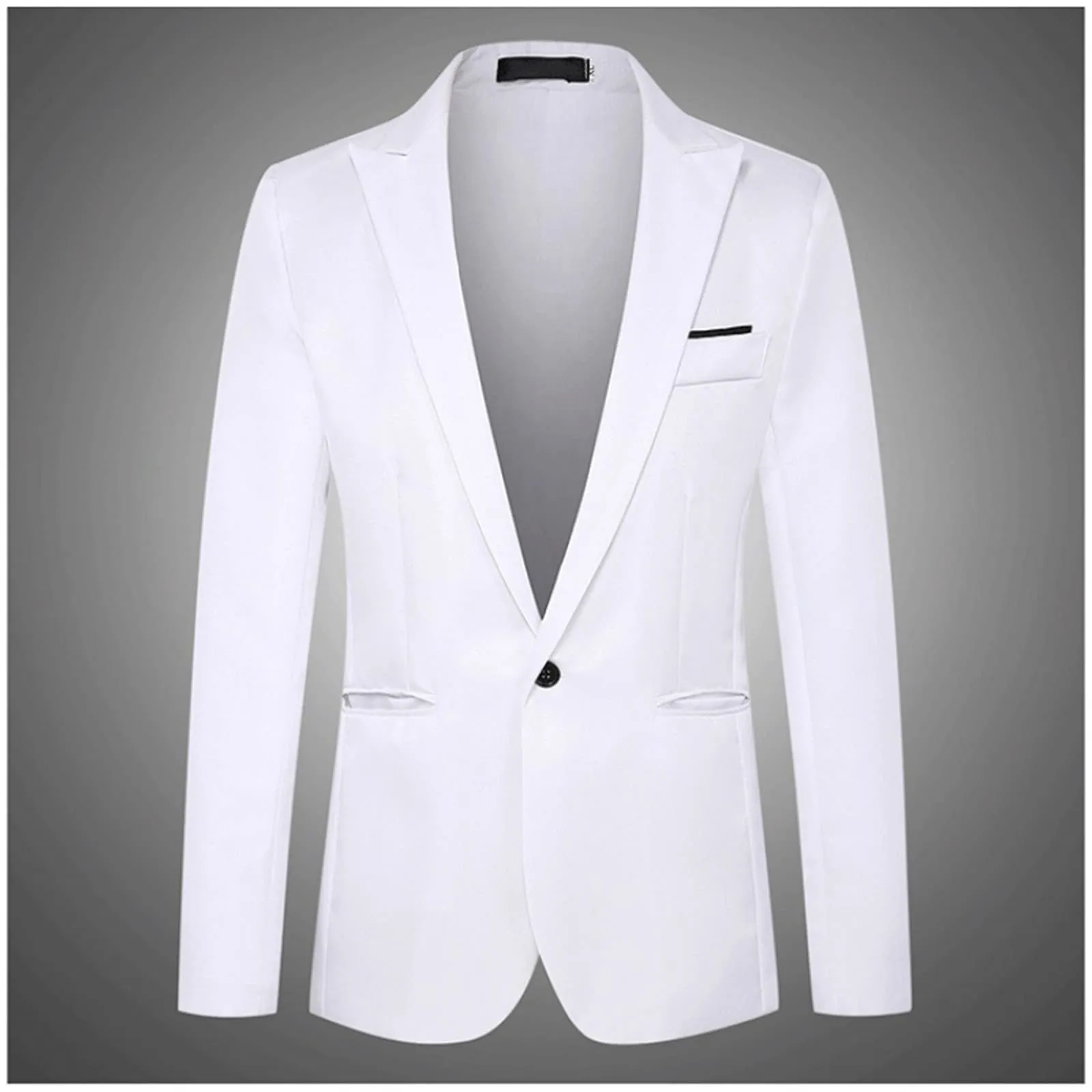 Blazer Uomo Cotone, Regular Fit Formale Giacca da Abito Casual 1 Pulsante Elegante Giacche Modello Blazer Giacca Elegante Uomo Blazer Bussiness per Matrimonio Jacket Cappotto Uomo - immagine 3