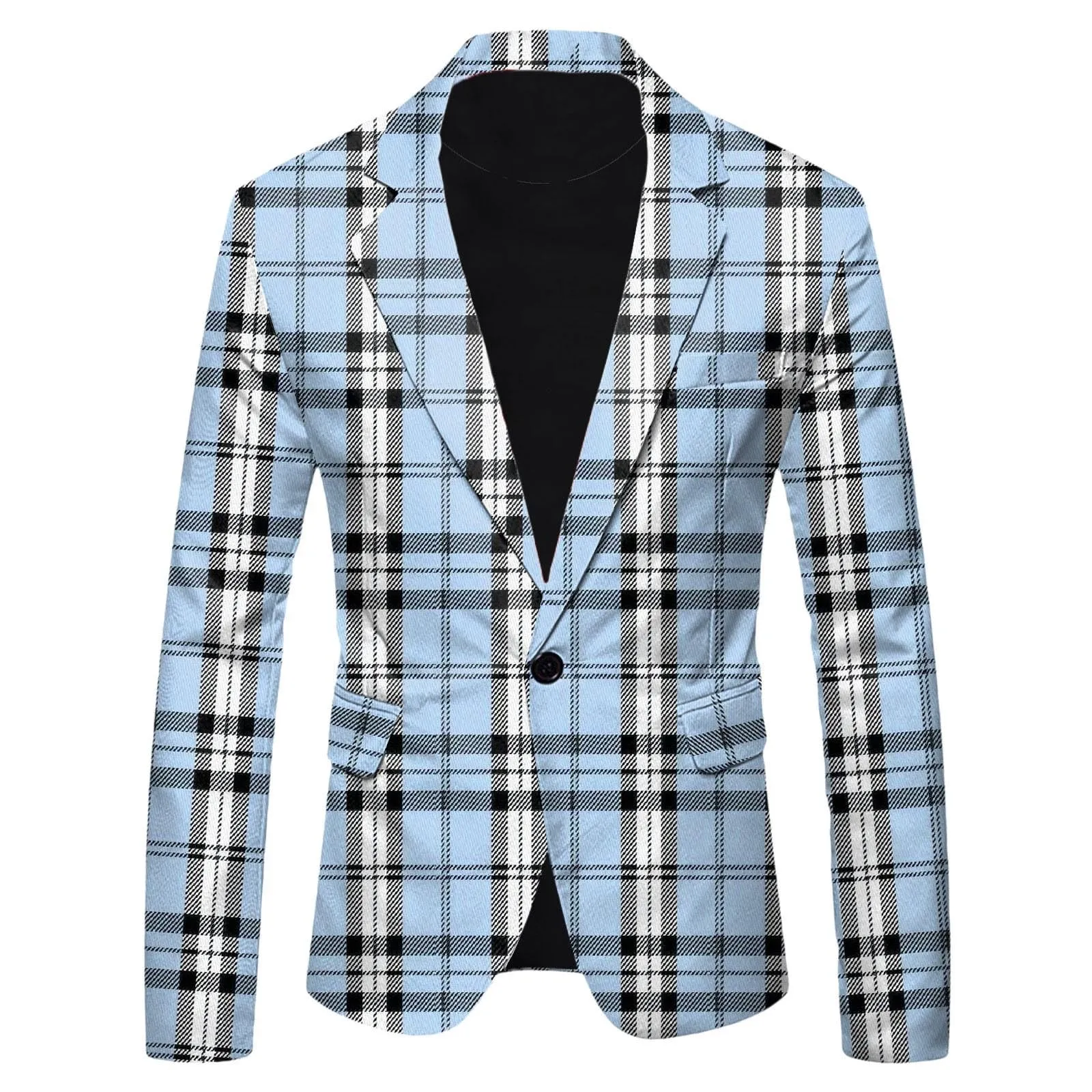 Blazer per Uomo Giacca da Abito, Regular con Un Bottone Suit Jacket Giacca Elegante Formale Giacca da Abito Giacche da Lavoro Giacche da Completo per Feste in Ufficio Lavoro Matrimonio Ospite Festa - immagine 2