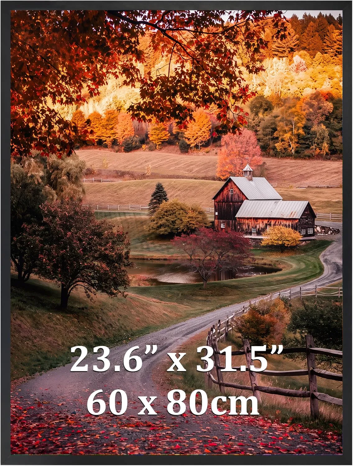 Ditwis Cornice 60x80 Nera, Alluminio Cornice per Poster, Foto e Opere d'Arte 80x60 cm, Porta Poster da Parete per Casa, Ufficio e Gallerie - immagine 1