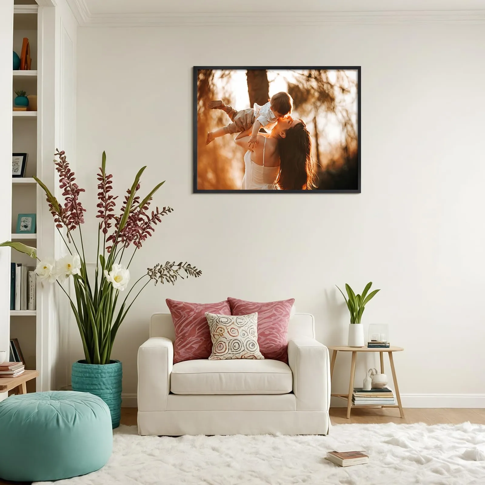 Ditwis Cornice 60x80 Nera, Alluminio Cornice per Poster, Foto e Opere d'Arte 80x60 cm, Porta Poster da Parete per Casa, Ufficio e Gallerie - immagine 4
