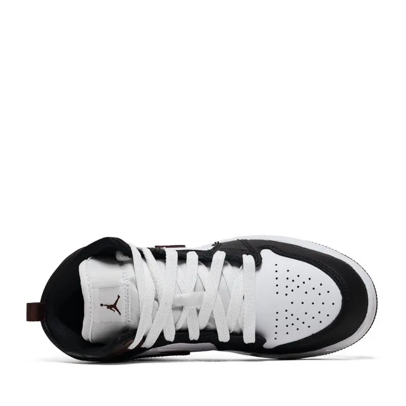 Little Kids Jordan 1 Mid Preschool, Bianco/Nero/Pony scuro, 3 Little Kid - immagine 4