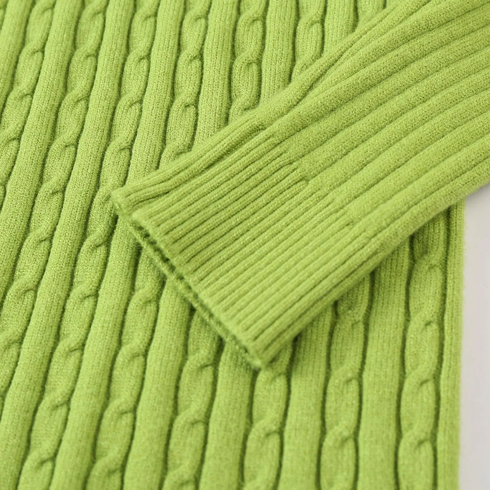 Maglione a collo alto, da uomo, a maglia, leggero, morbido, con colletto alto, comodo, caldo, in tinta unita, verde, 3XL - immagine 5