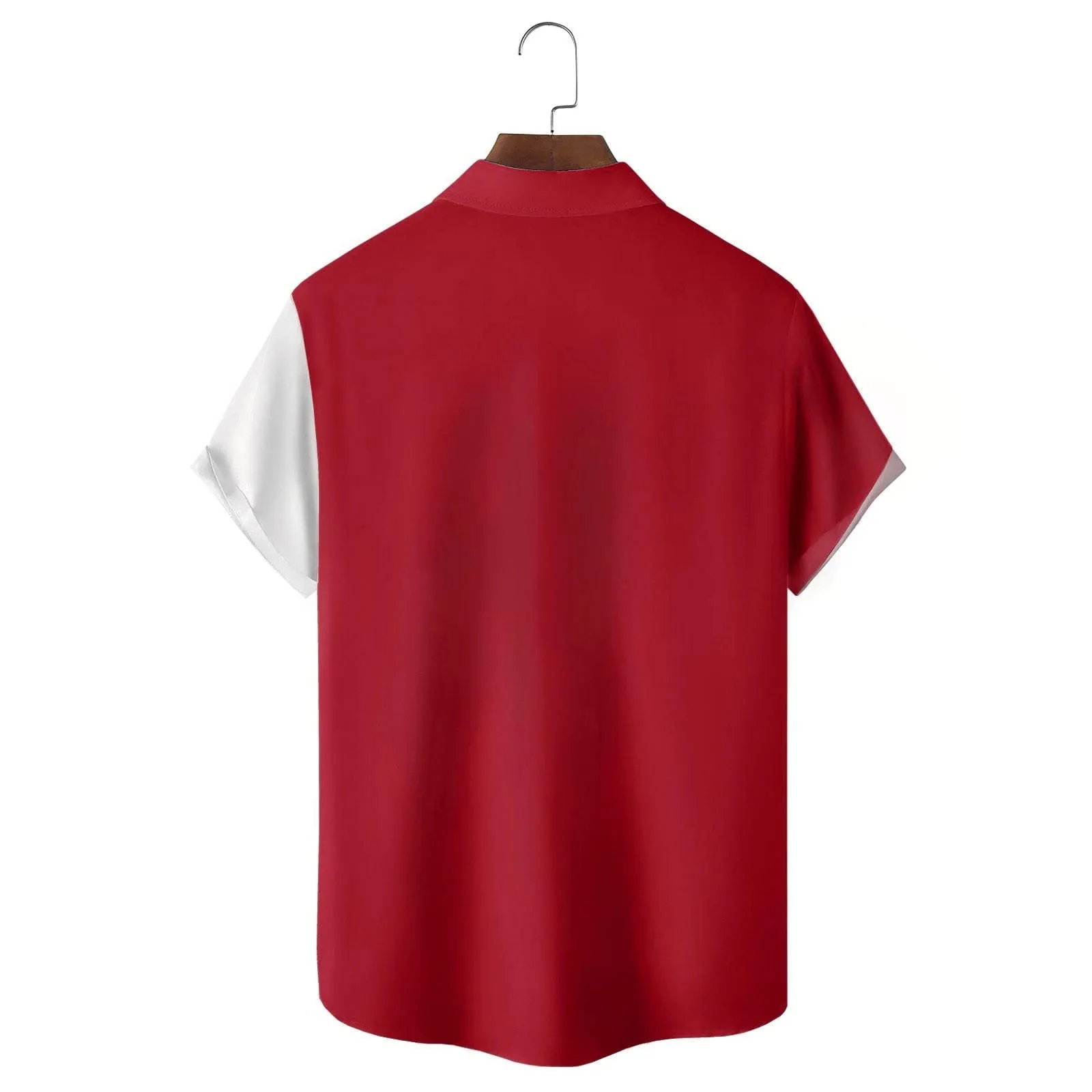 Generico Camicia Uomo Casual Stampa Patchwork Musicale, Maniche Corte Polsini Rinforzati, Pulsanti Collo Lapello, Top Stiloso Eventi(Red, M) - immagine 2
