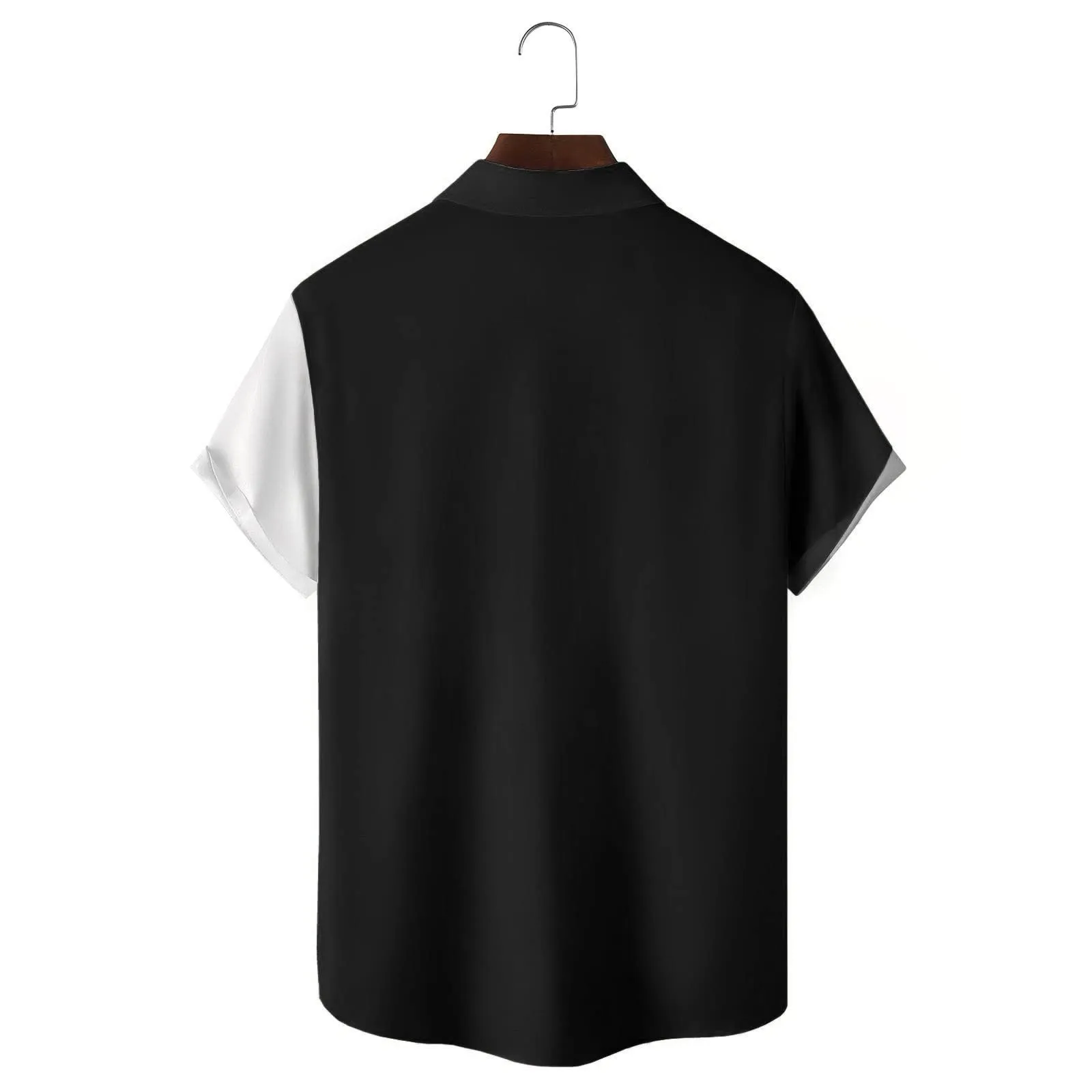 Generico Camicia Uomo Casual Stampa Patchwork Musicale, Maniche Corte Polsini Rinforzati, Pulsanti Collo Lapello, Top Stiloso Eventi(Black, XL) - immagine 2