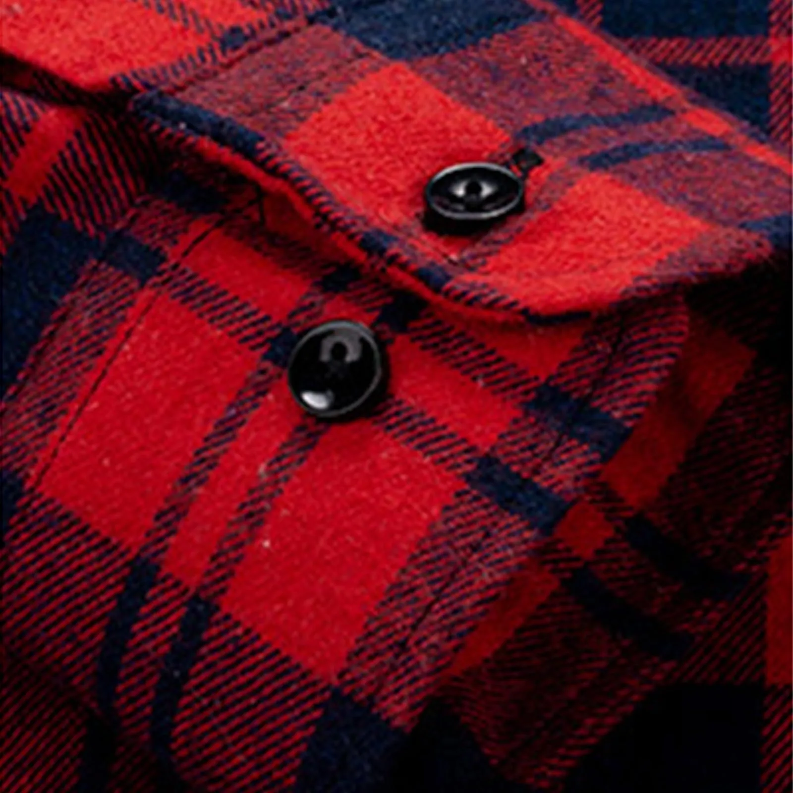 Mymyguoe - Camicia da uomo a quadri, camicia da lavoro, camicia da uomo, camicia da boscaiolo, camicia da tempo libero, longsleeve, camicia a maniche lunghe, camicia a quadri, camicia con revers - immagine 7