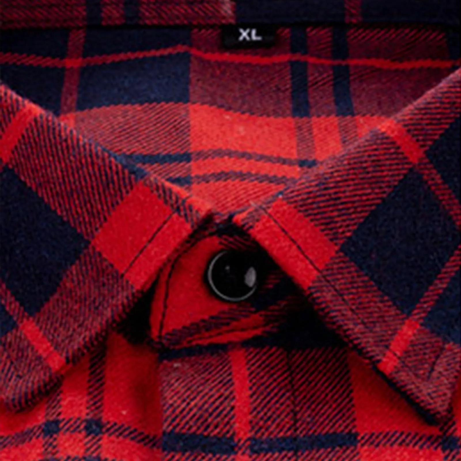 Mymyguoe - Camicia da uomo a quadri, camicia da uomo da lavoro, camicia da uomo da boscaiolo, camicia da uomo per il tempo libero, camicia a maniche lunghe, camicia a quadri, camicia con revers - immagine 2