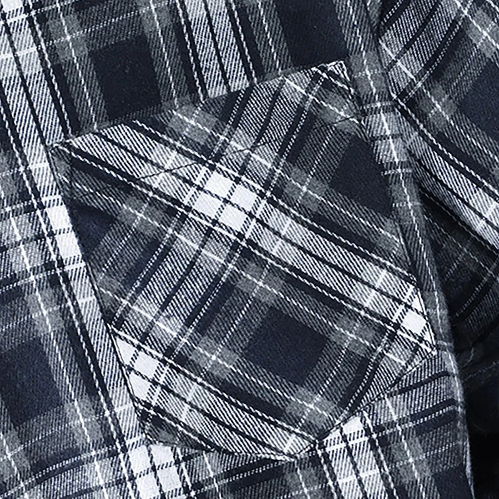 Mymyguoe - Camicia da lavoro da uomo a quadri, camicia da uomo da boscaiolo, camicia da tempo libero, longsleeve, camicia a maniche lunghe, camicia a quadri, camicia con revers, camicia button down - immagine 6