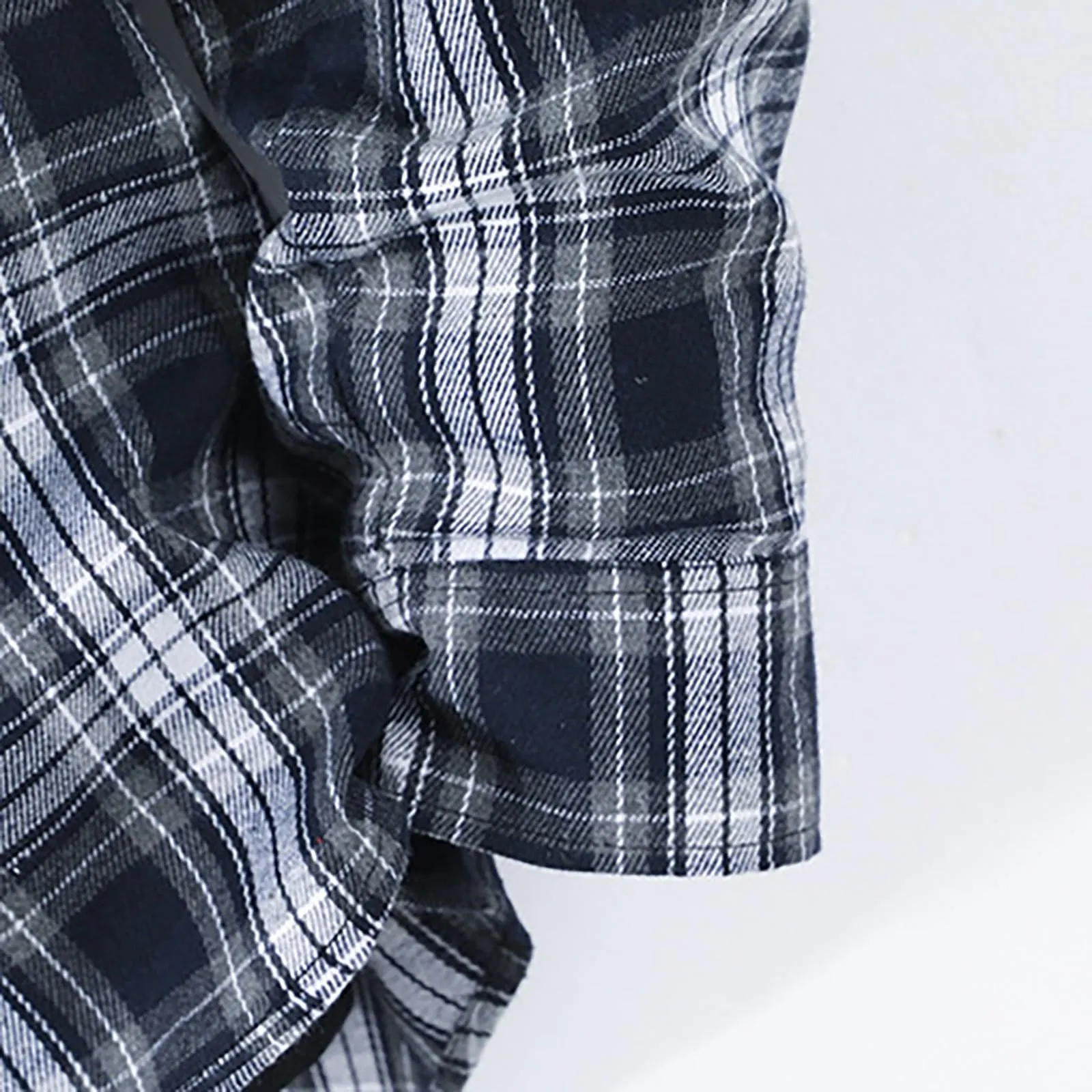 Mymyguoe - Camicia da uomo a quadri, camicia da lavoro, camicia da uomo, camicia da boscaiolo, camicia da tempo libero, longsleeve, camicia a maniche lunghe, camicia a quadri, camicia con revers - immagine 5