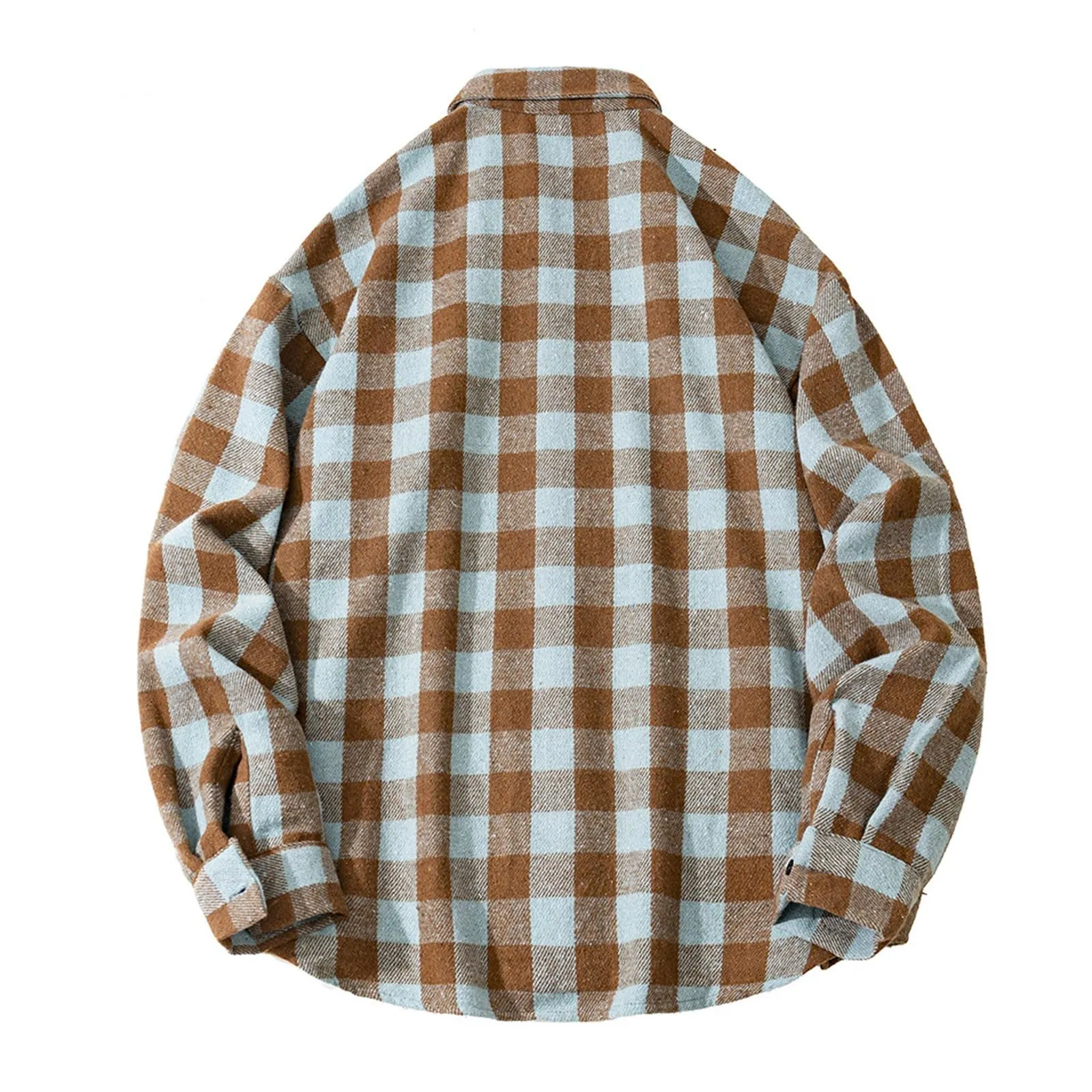 Mymyguoe Camicia da lavoro da uomo a quadri, per il tempo libero, a maniche lunghe, a quadri, camicia a maniche lunghe, camicia a quadri, Q4 caffè, 3XL - immagine 2