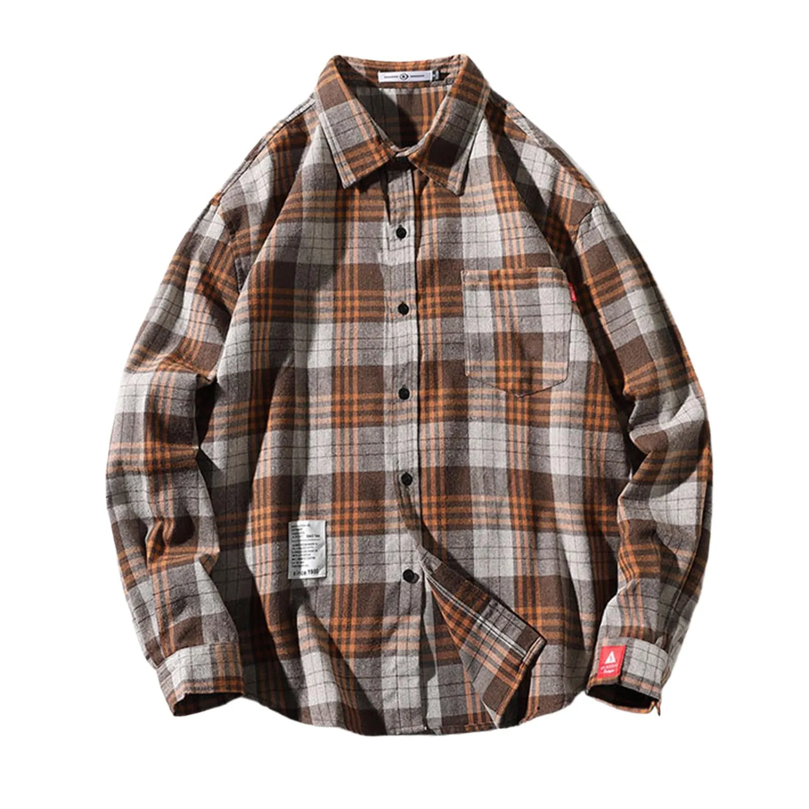 Mymyguoe Camicia da lavoro da uomo a quadri, per il tempo libero, a maniche lunghe, a quadri, camicia a maniche lunghe, camicia a quadri, Q5 Giallo, 3XL - immagine 1