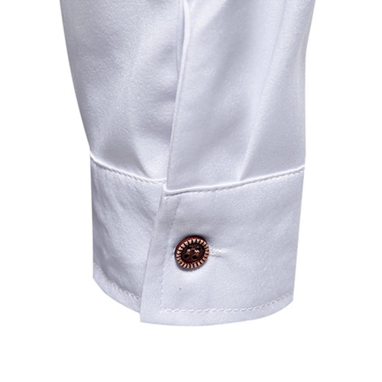 Mymyguoe Camicia ricamata da uomo per matrimonio Play Shirt Slim Fit Gothic Abbigliamento Matrimonio Play Shirt Camicia da uomo Camicia asimmetrica a maniche lunghe chic colletto alto business camicia - immagine 7