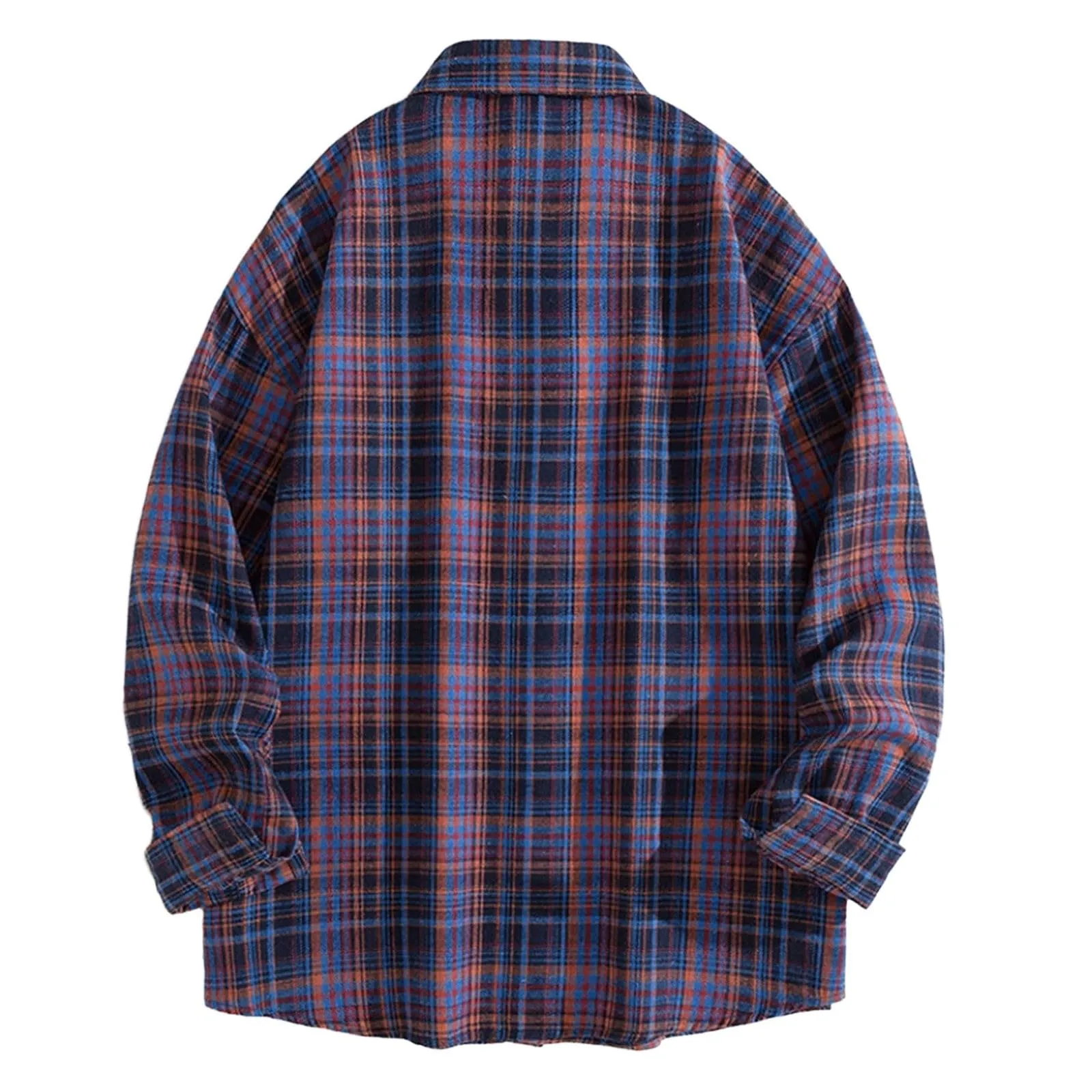 Mymyguoe Camicia da lavoro da uomo a quadri, per il tempo libero, a maniche lunghe, a quadri, camicia a maniche lunghe, camicia a quadri, Q6 rosso, L - immagine 2