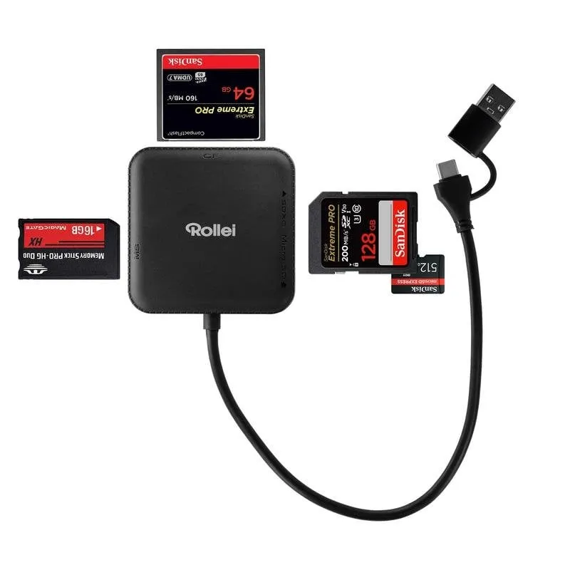 Lettore di schede Rollei 25102 USB 3.0 Type-A/Type-C Nero - immagine 1