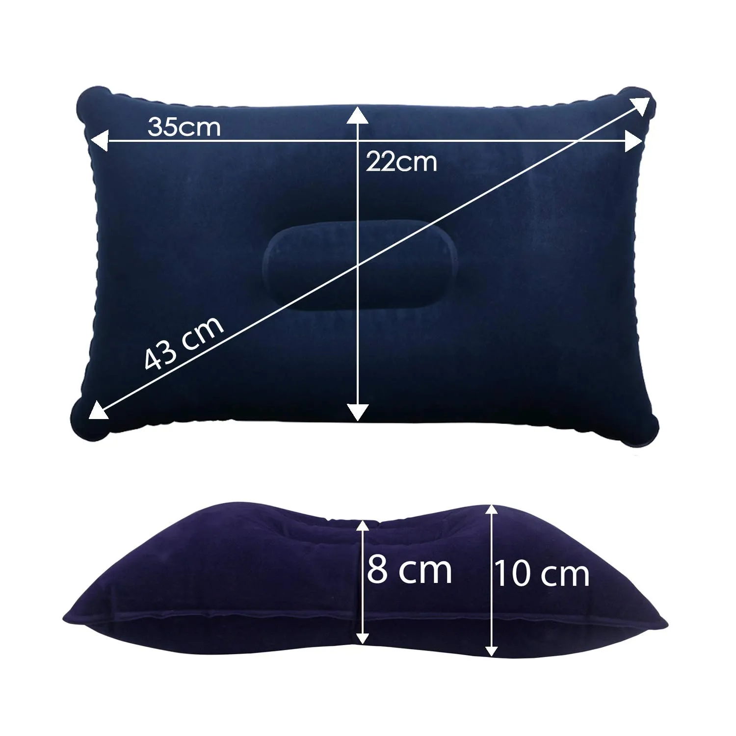 TRIXES Cuscini da campeggio gonfiabili – Confezione da 2, blu navy - immagine 3